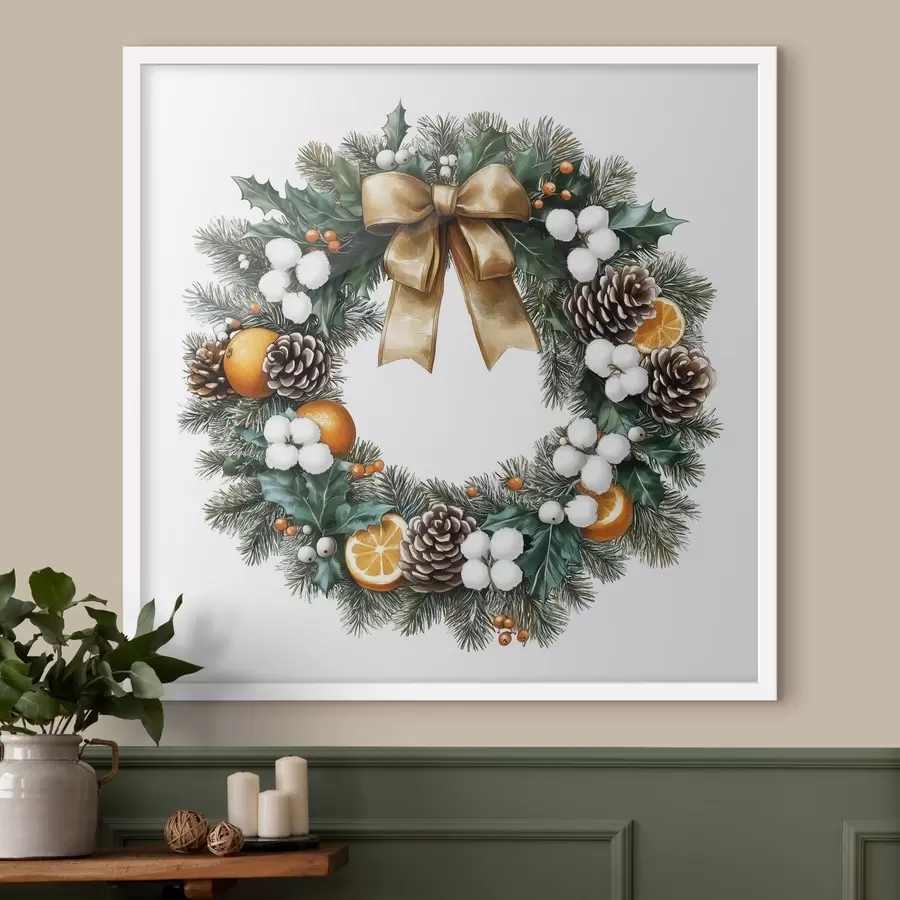 Papier peint Couronne d’un Noël chaleureux f41962