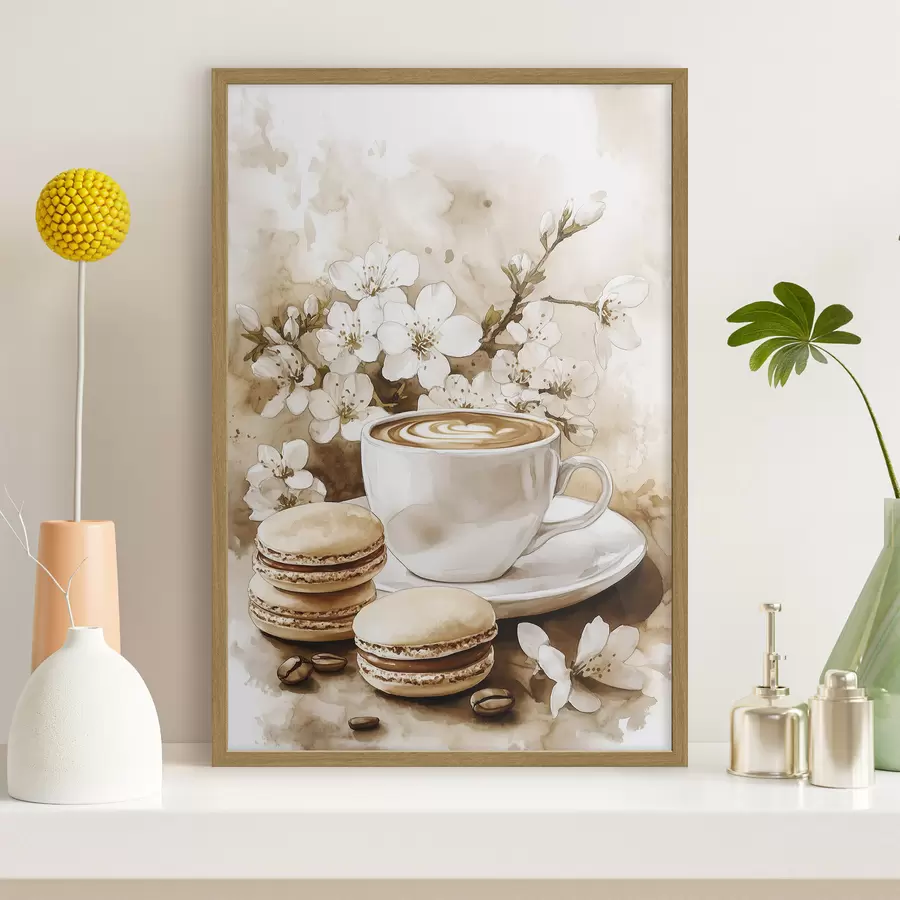 Papier peint Café et macarons f41965