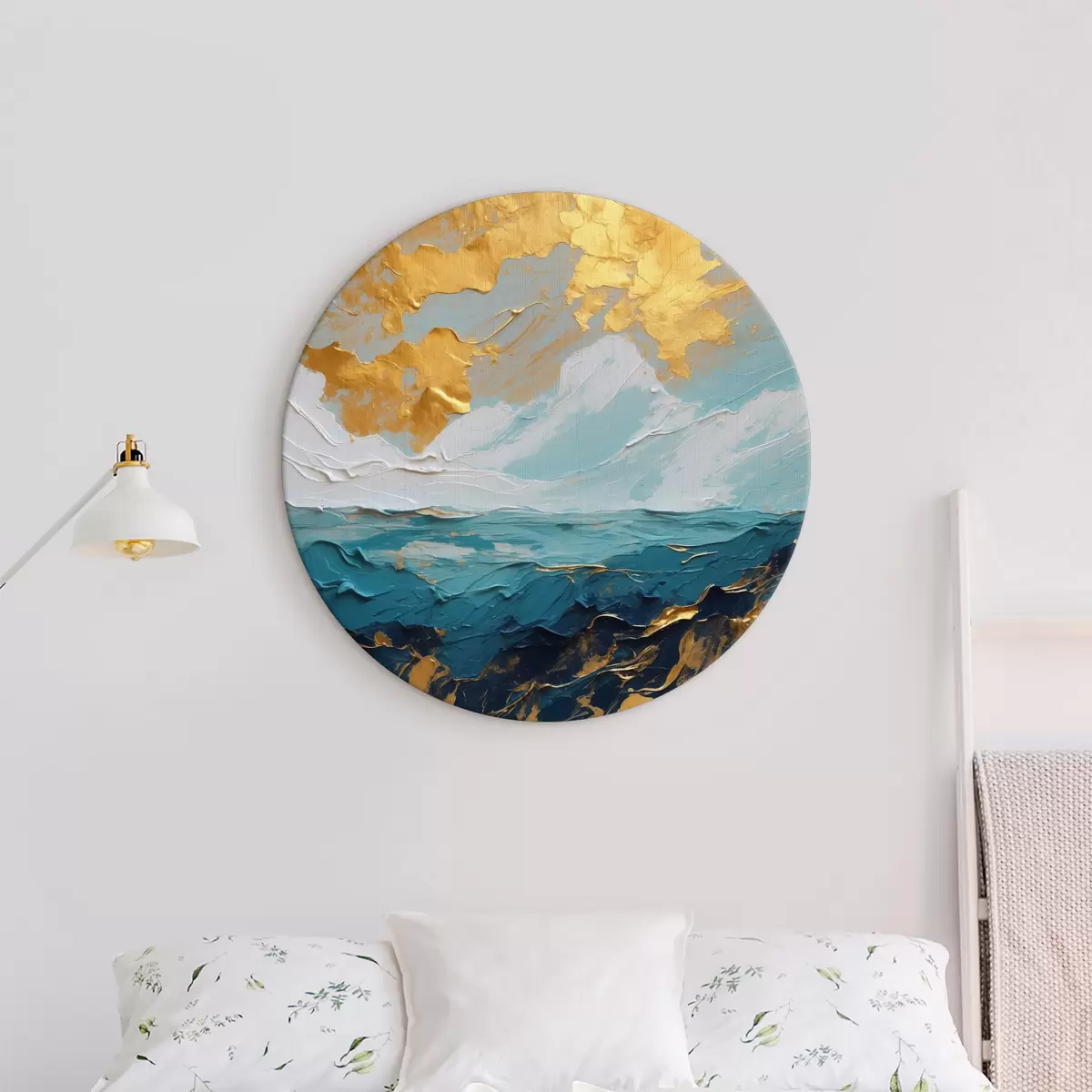 Tableaux rondes Mer abstraite r40341
