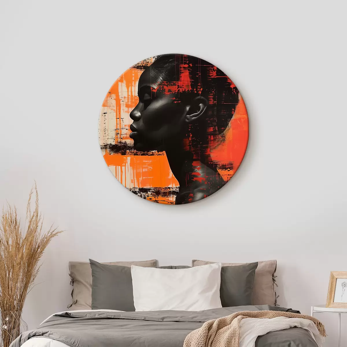 Tableaux rondes Femme afro r40204
