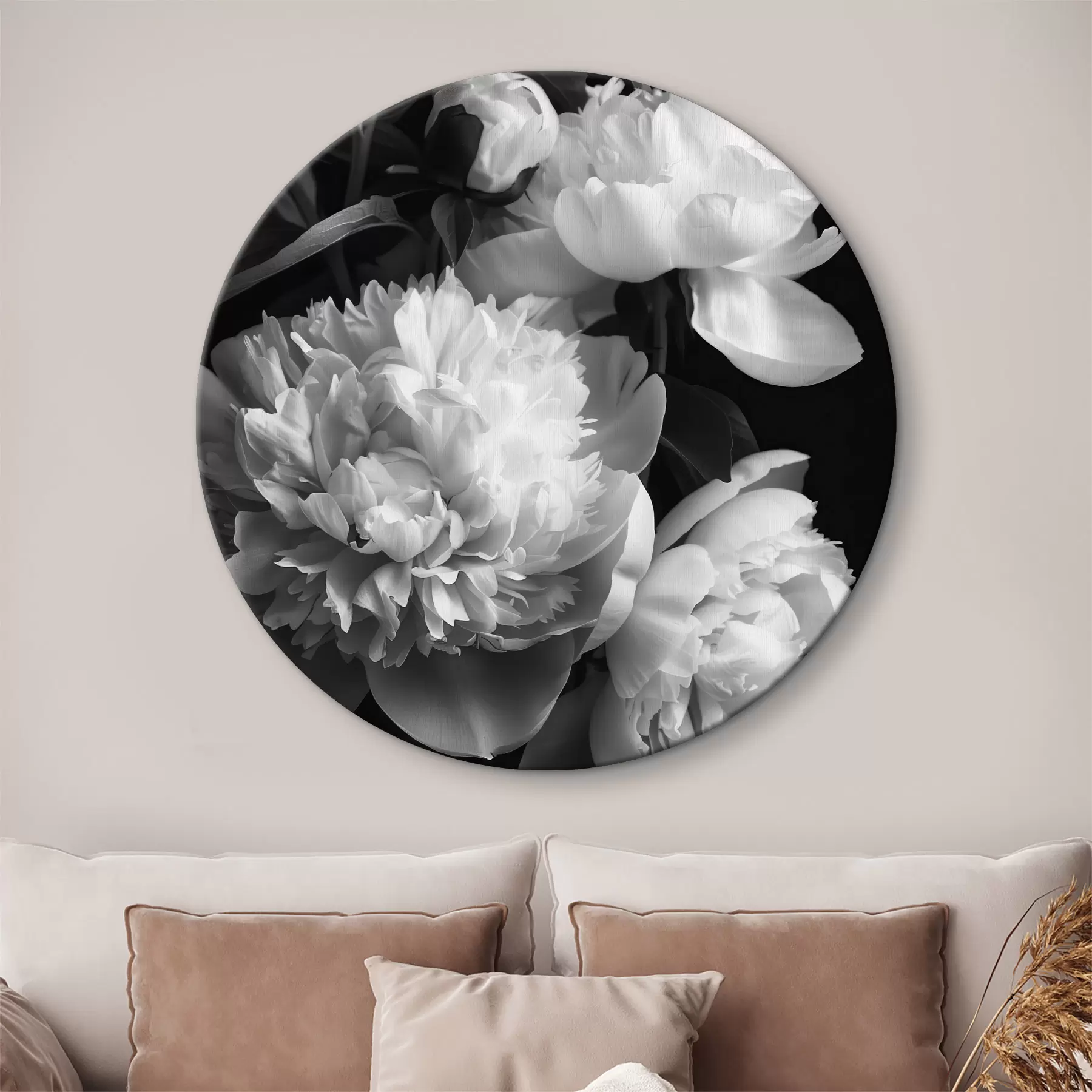 Tableau Pivoines noires et blanches r39547
