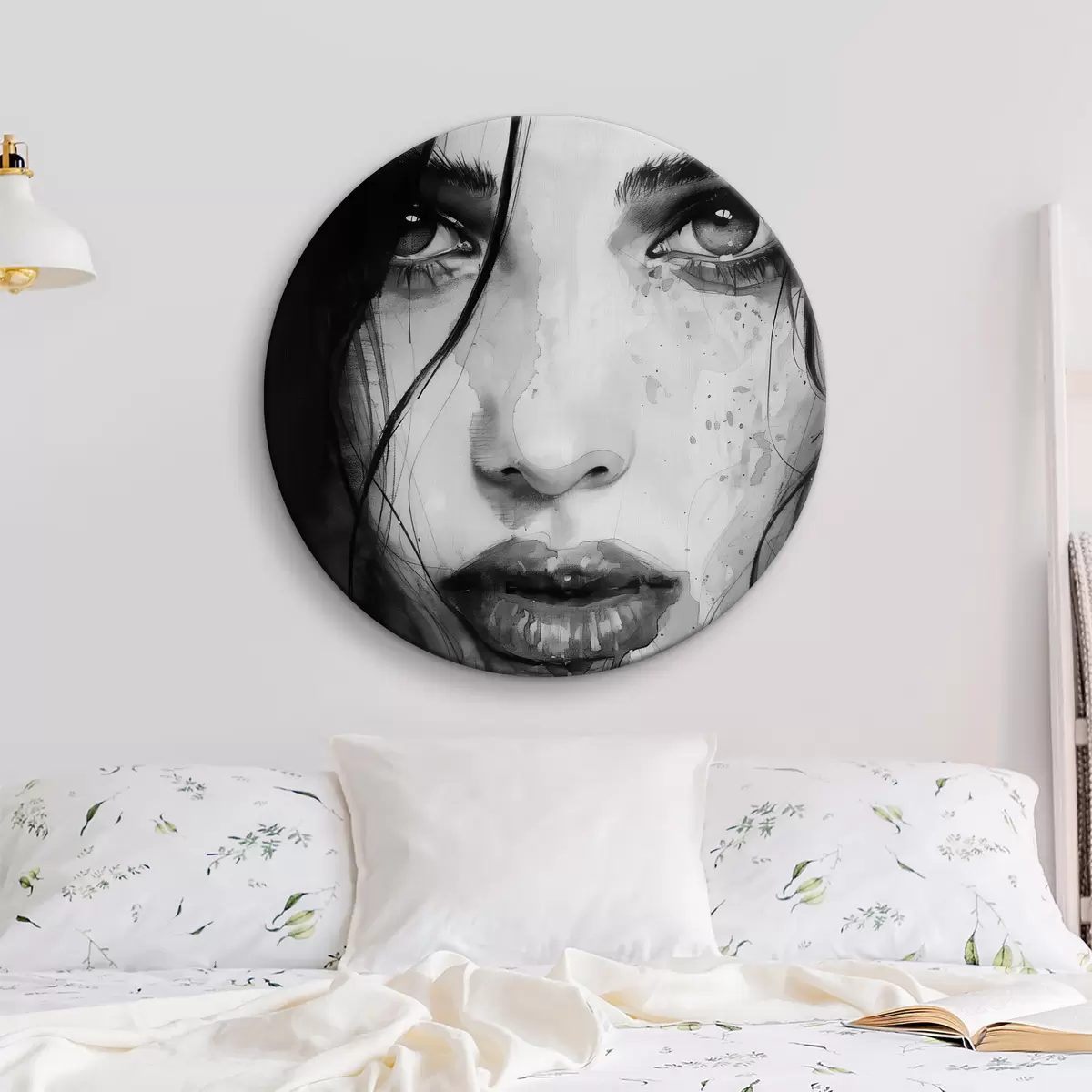 Tableaux rondes Visage d'une fille r39882
