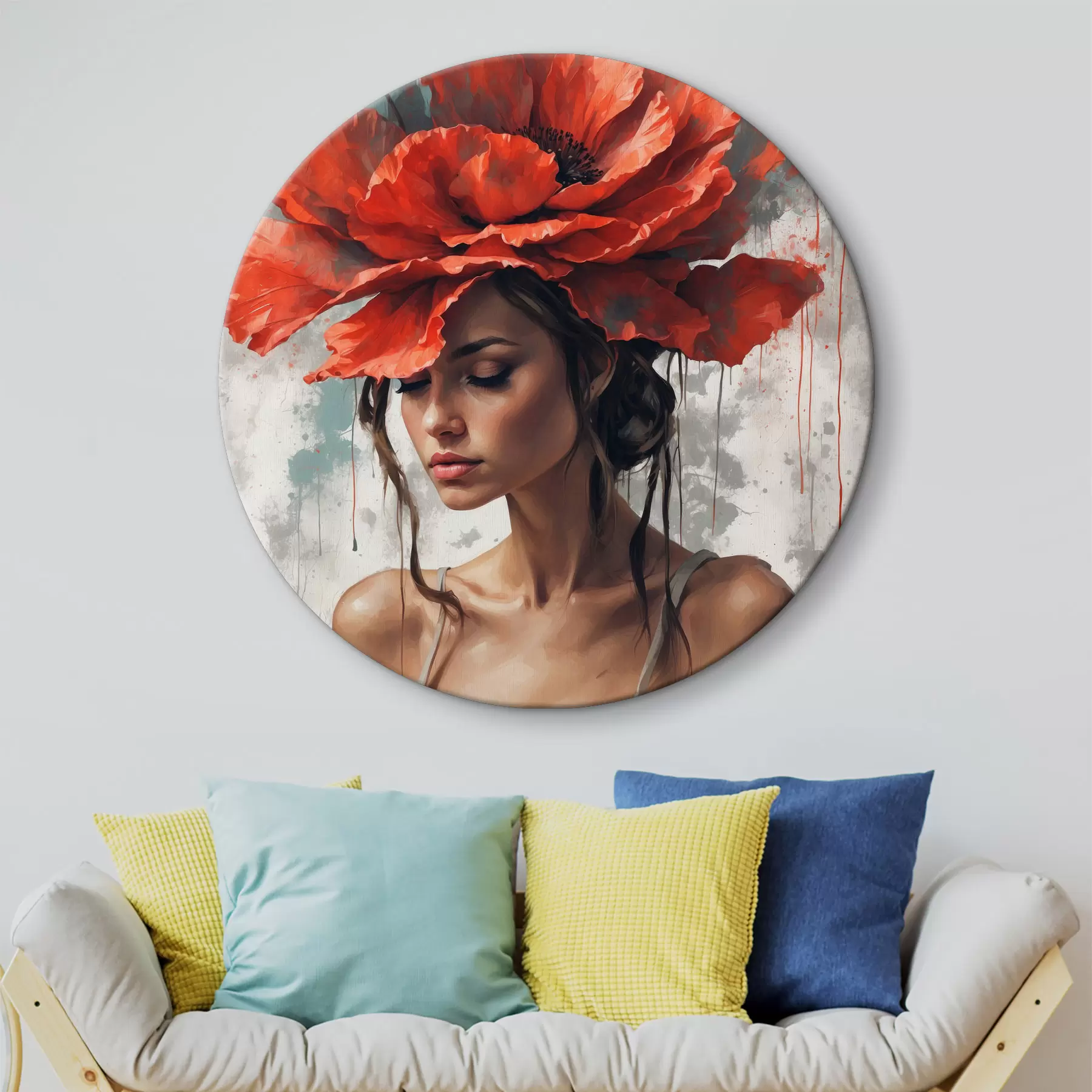 Tableau Fille avec coquelicot r39171