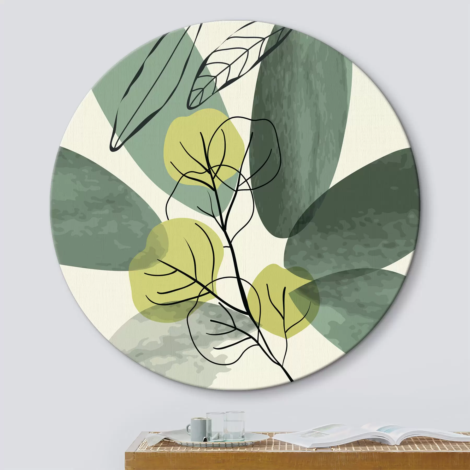 Tableau Dessin à l'aquarelle d'un feuillage boho r36106