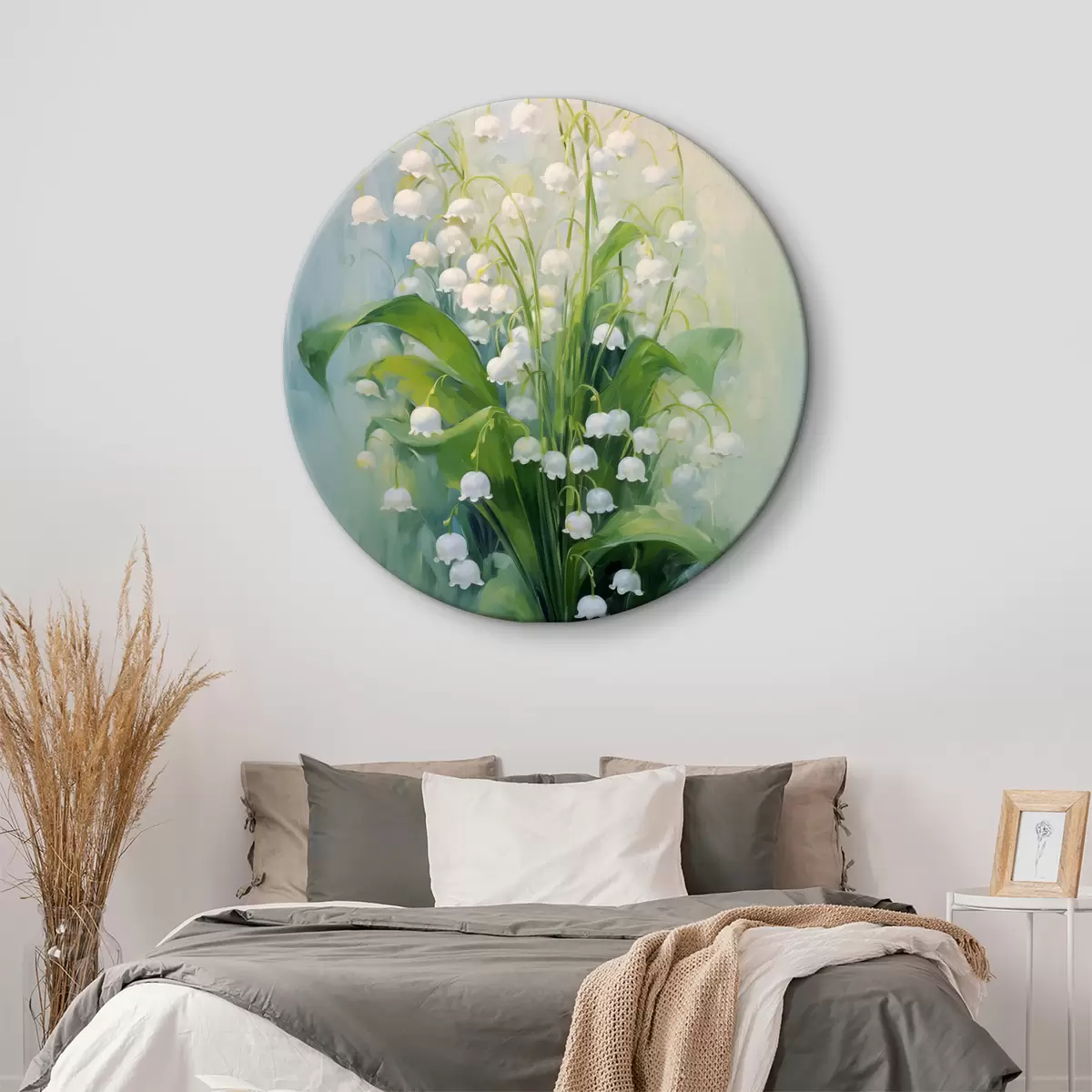 Tableaux rondes Peinture à l'huile de muguet blanc r39827