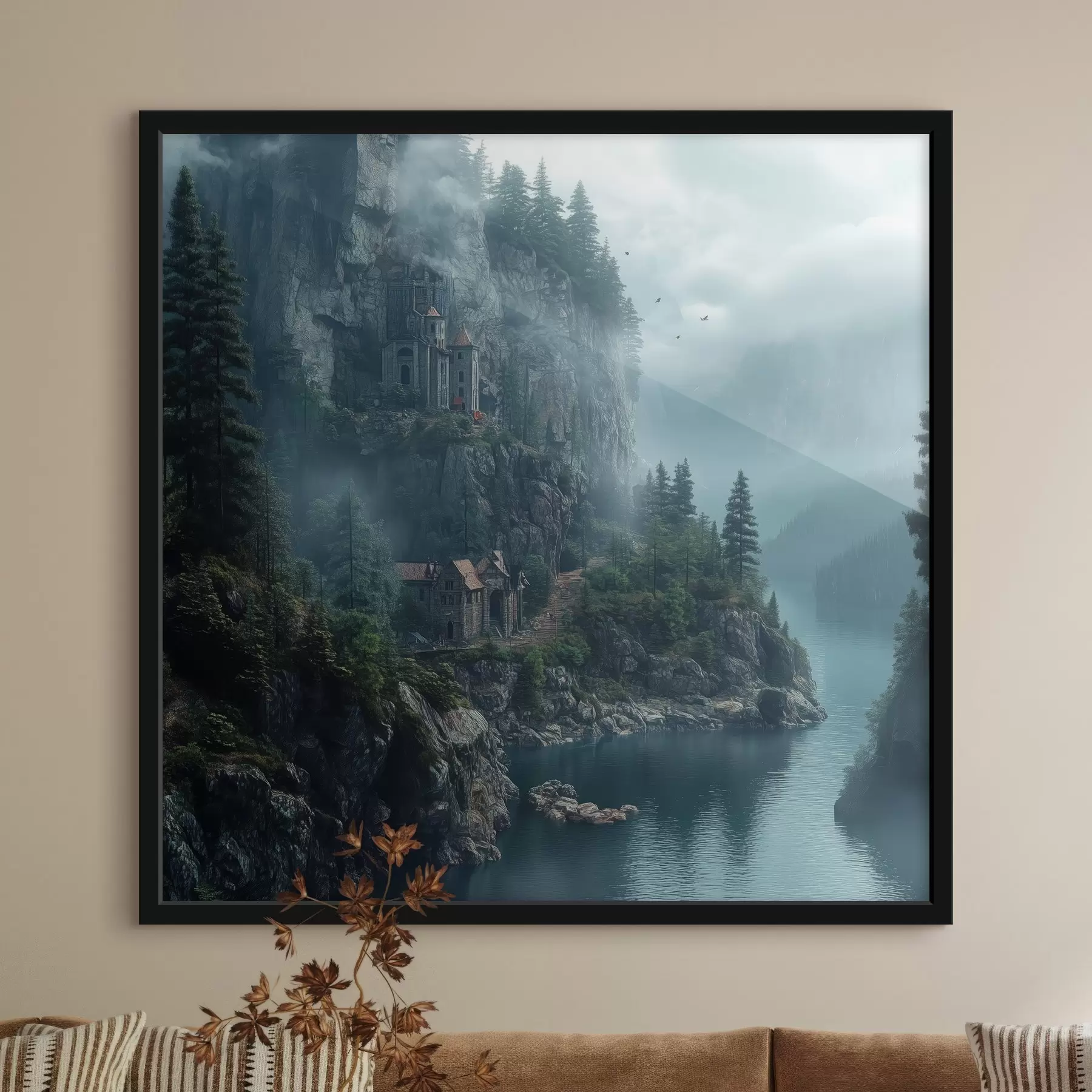 Papier peint montagnes et lac f42027