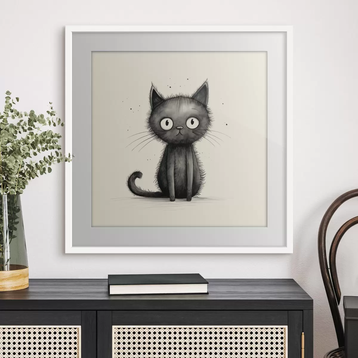 Poster Minimalisme du chat noir f42033