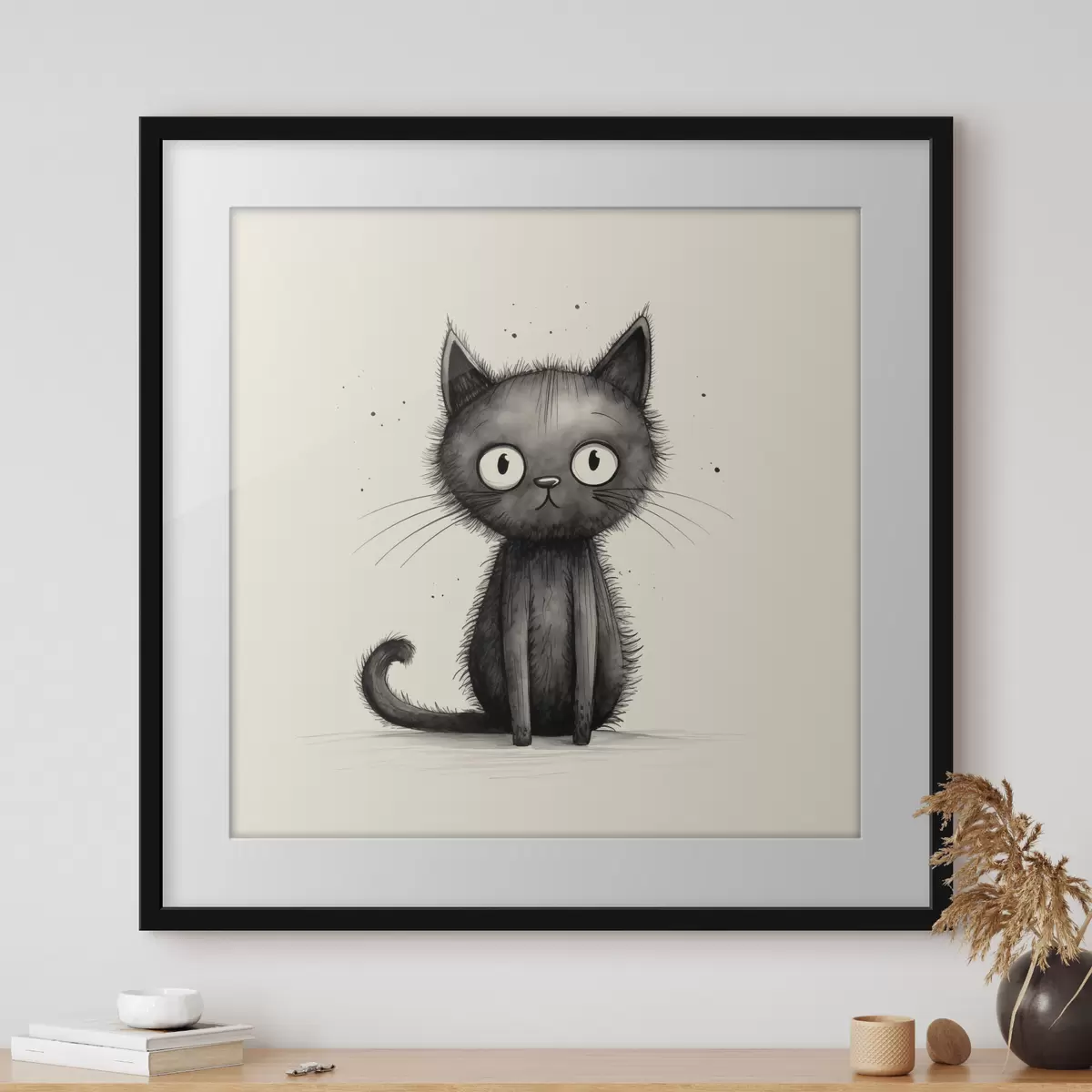 Poster Minimalisme du chat noir f42033