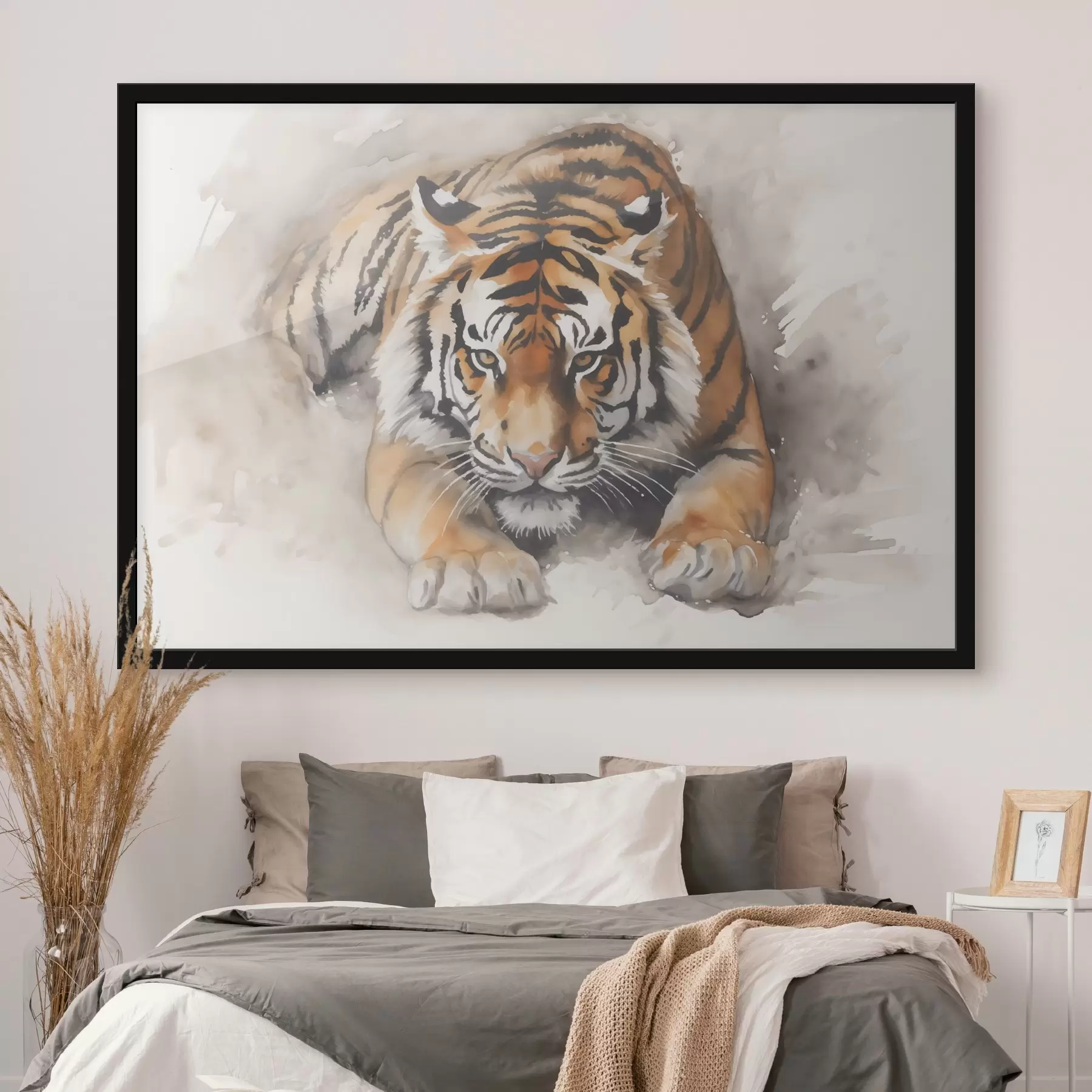 Papier peint Aquarelle imitation tigre f42037