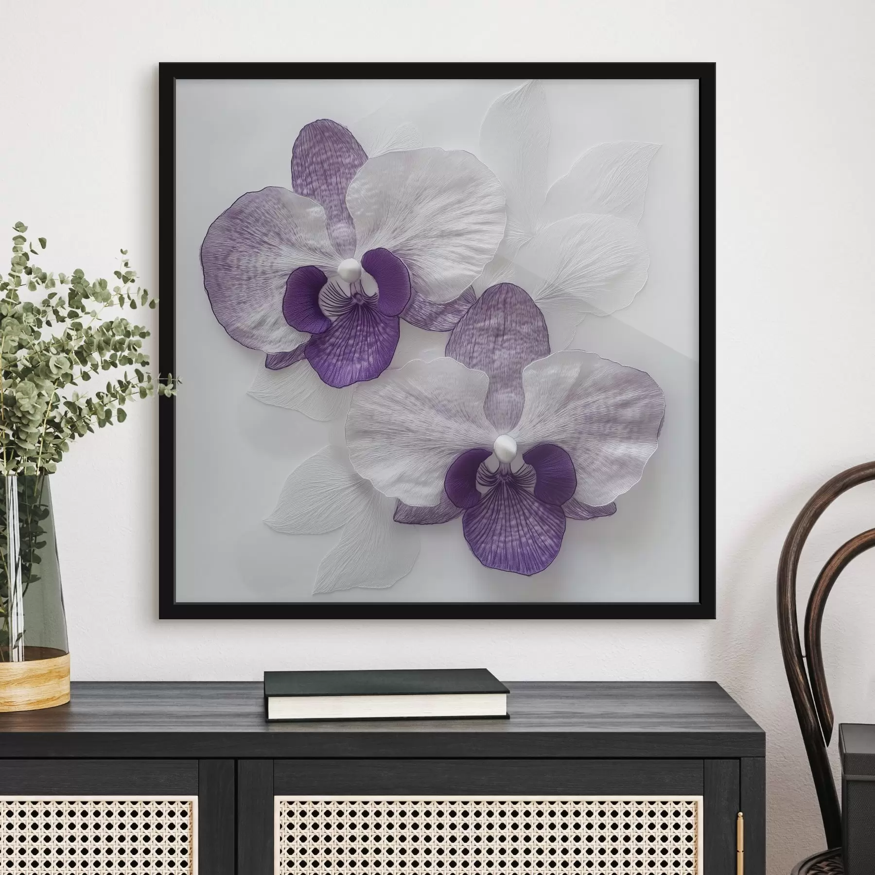 Papier peint Élégantes orchidées violettes à la texture délicate f42043