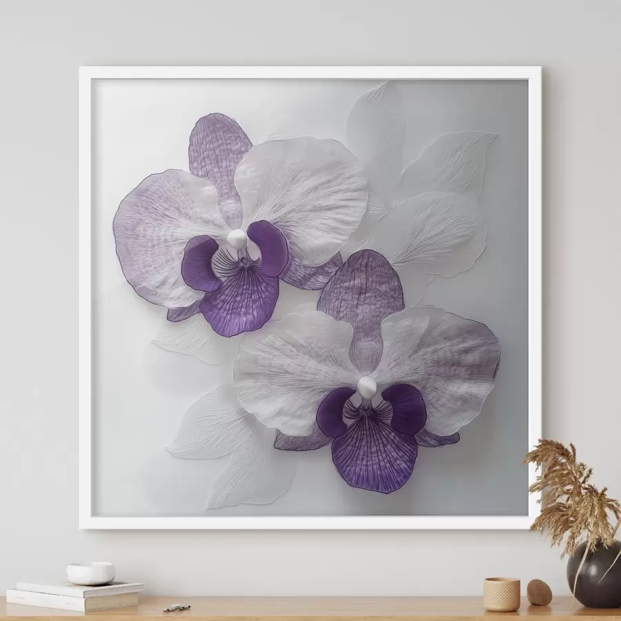 Papier peint Élégantes orchidées violettes à la texture délicate f42043