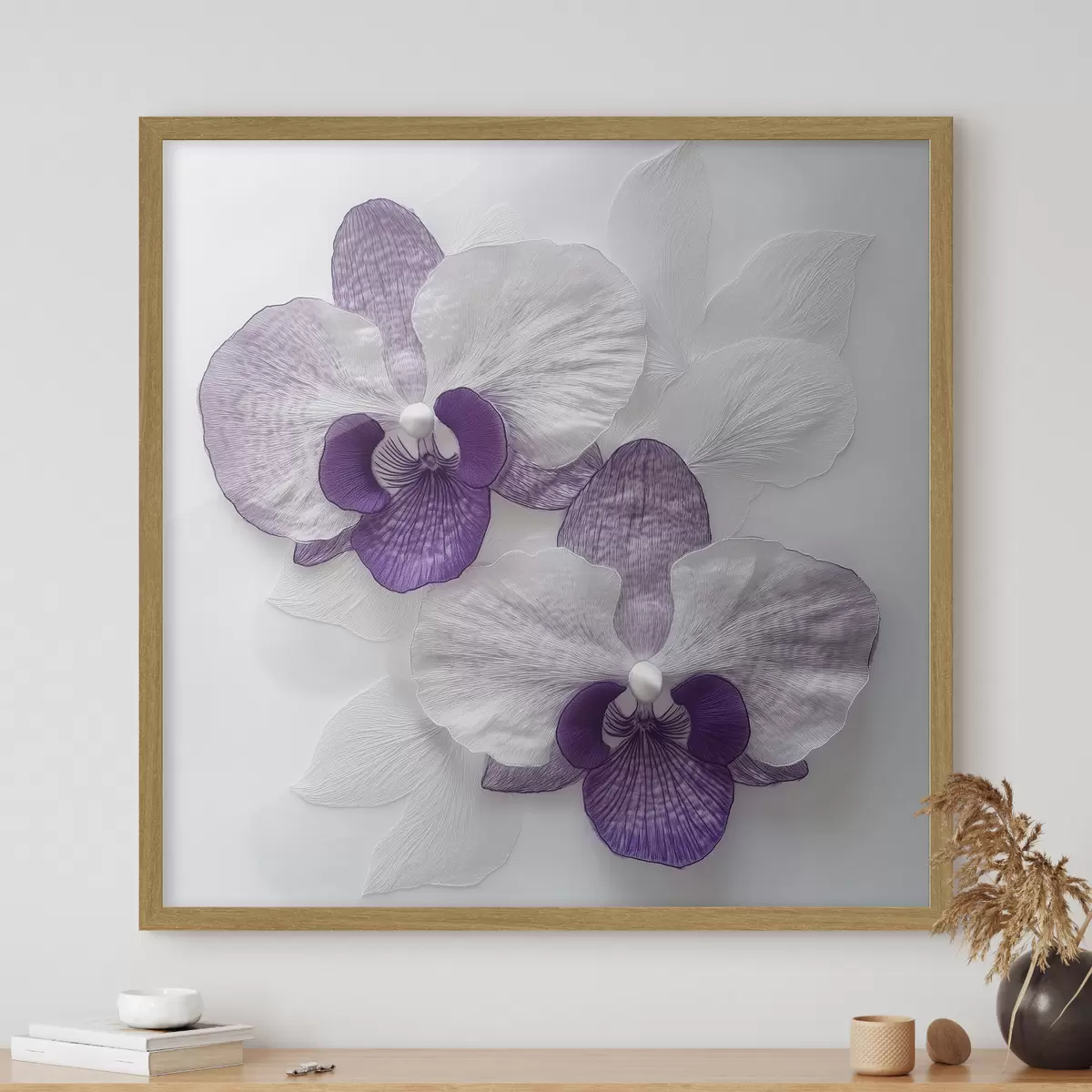 Poster Élégantes orchidées violettes à la texture délicate f42043