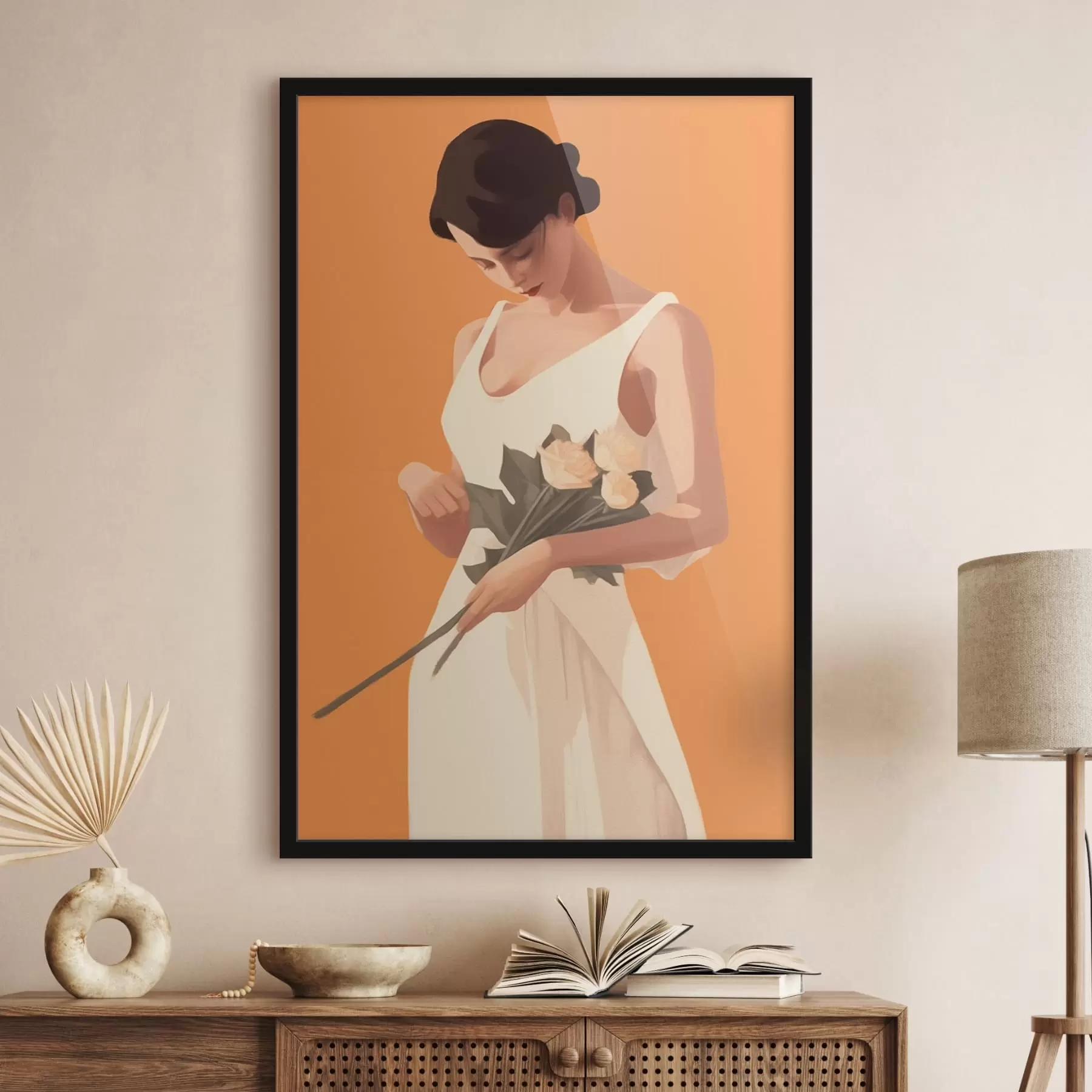 Papier peint Fille et fleurs f41798