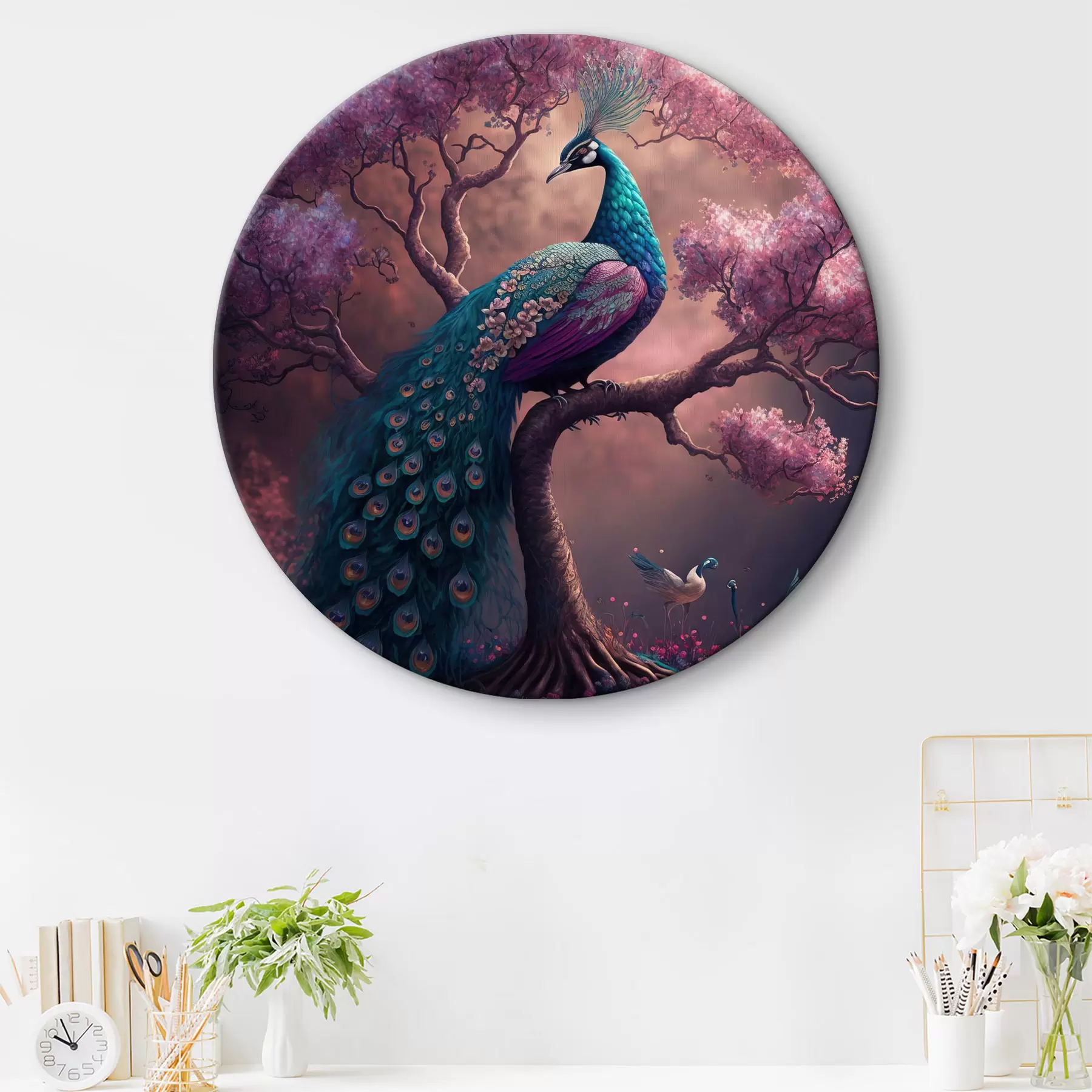 Tableau Oiseau, nature et violet r34875