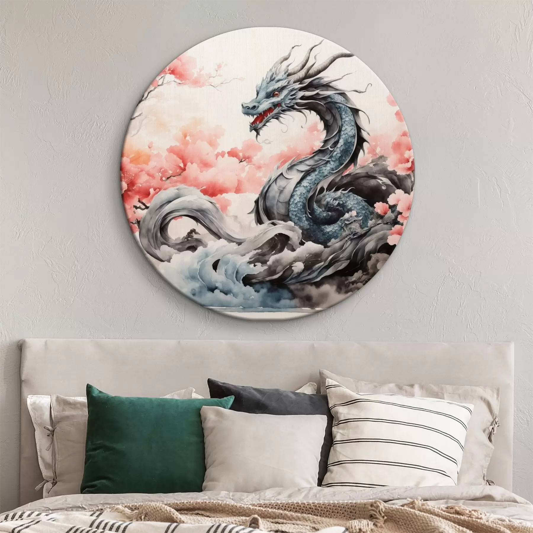 Tableau Dragon de la mythologie chinoise aquarelle r36239