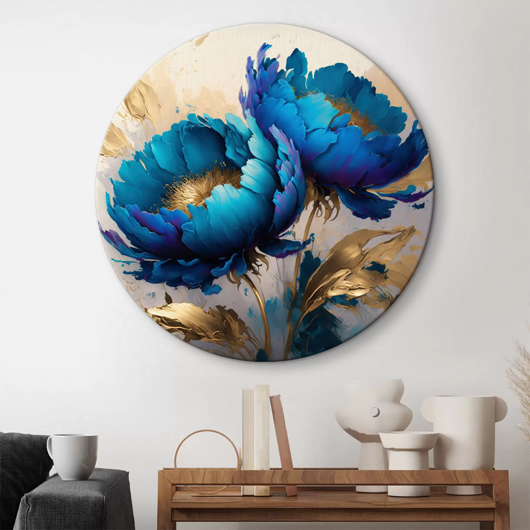 Tableau Pivoines bleues r37843