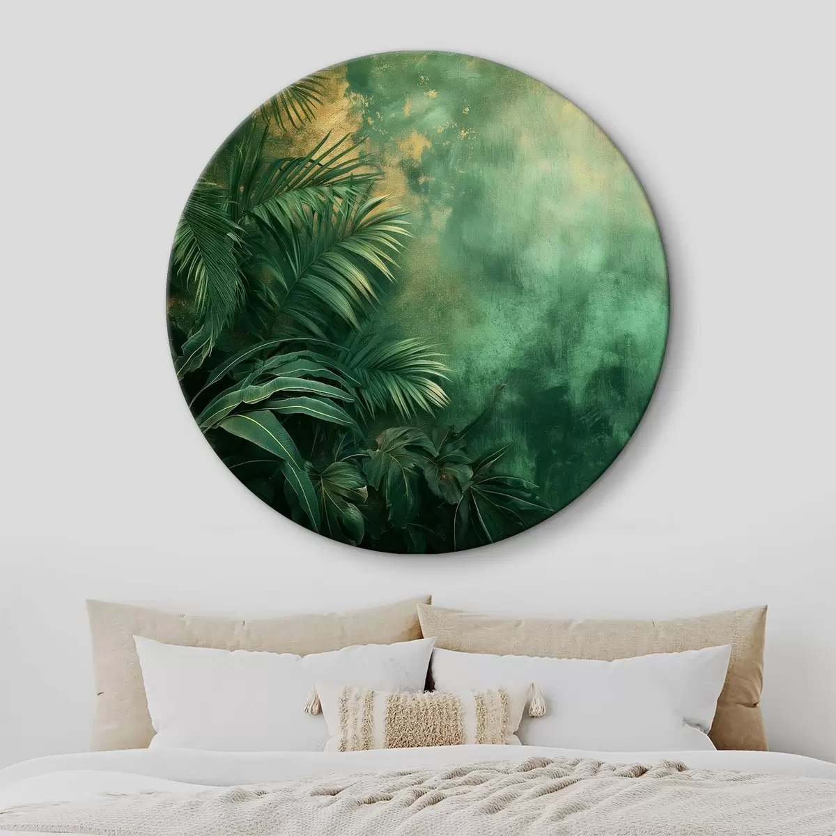 Tableaux rondes Buissons tropicaux dans un style grunge r38086