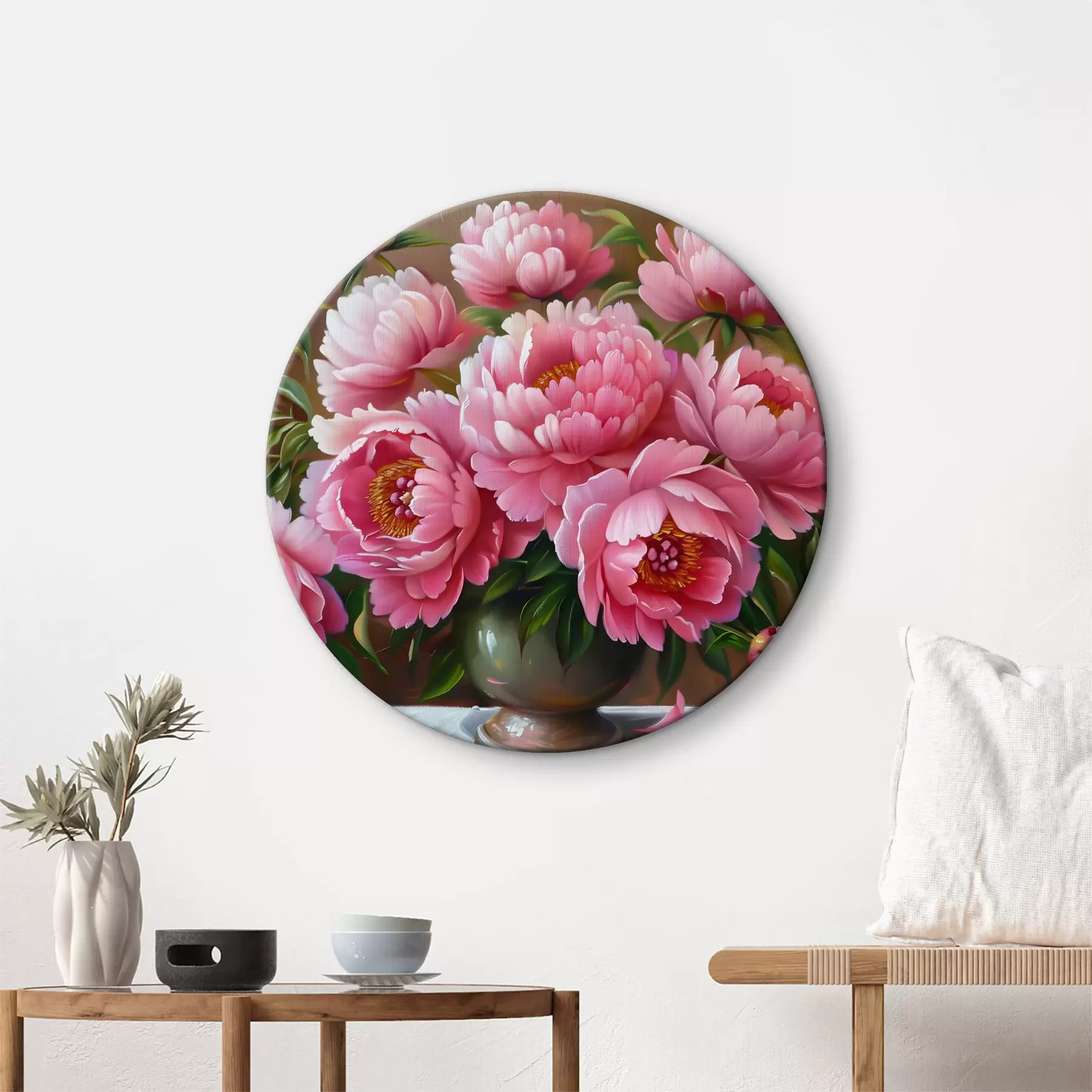 Papier peint Pivoines roses dans un vase r39549
