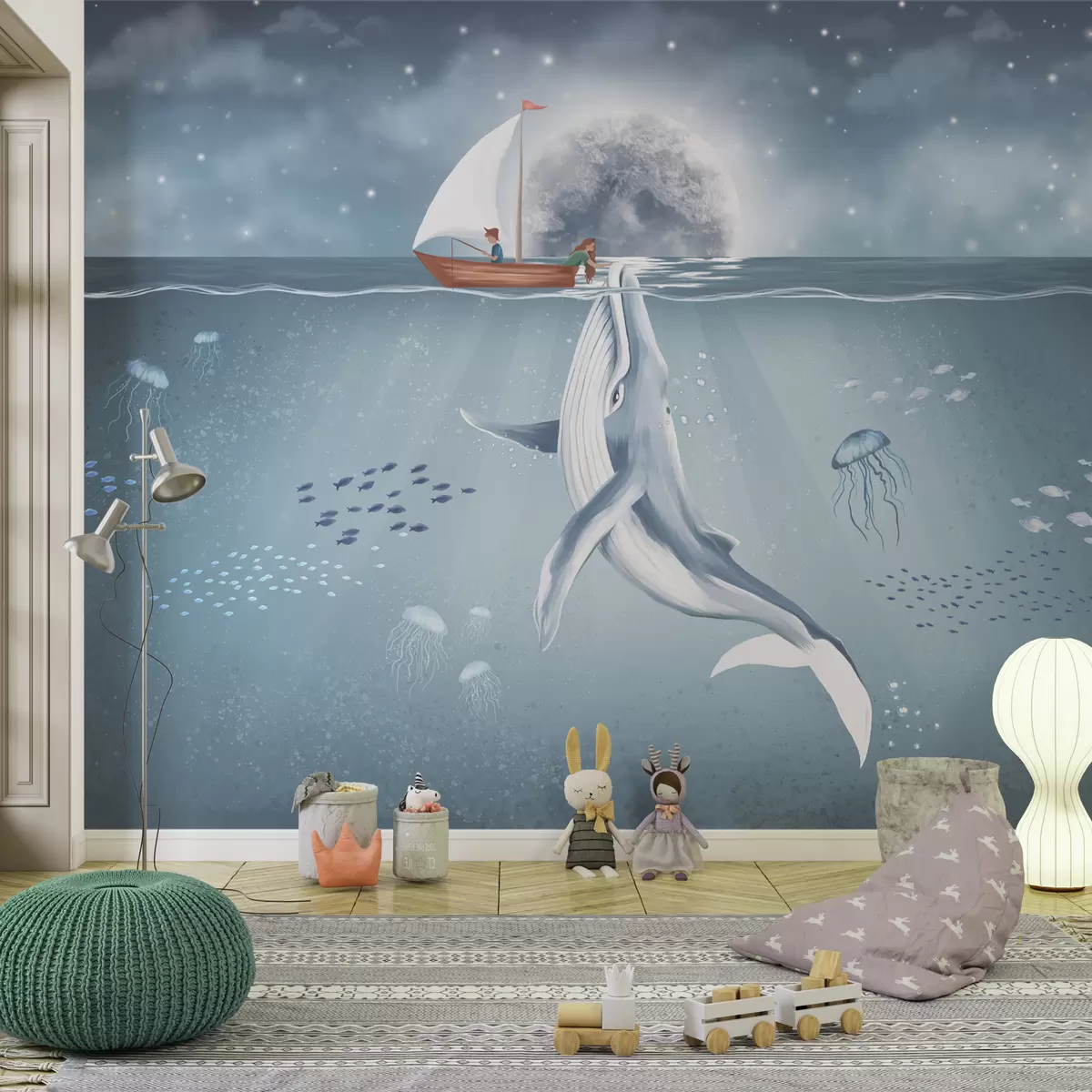 Papier peint Rencontre au clair de lune w02476