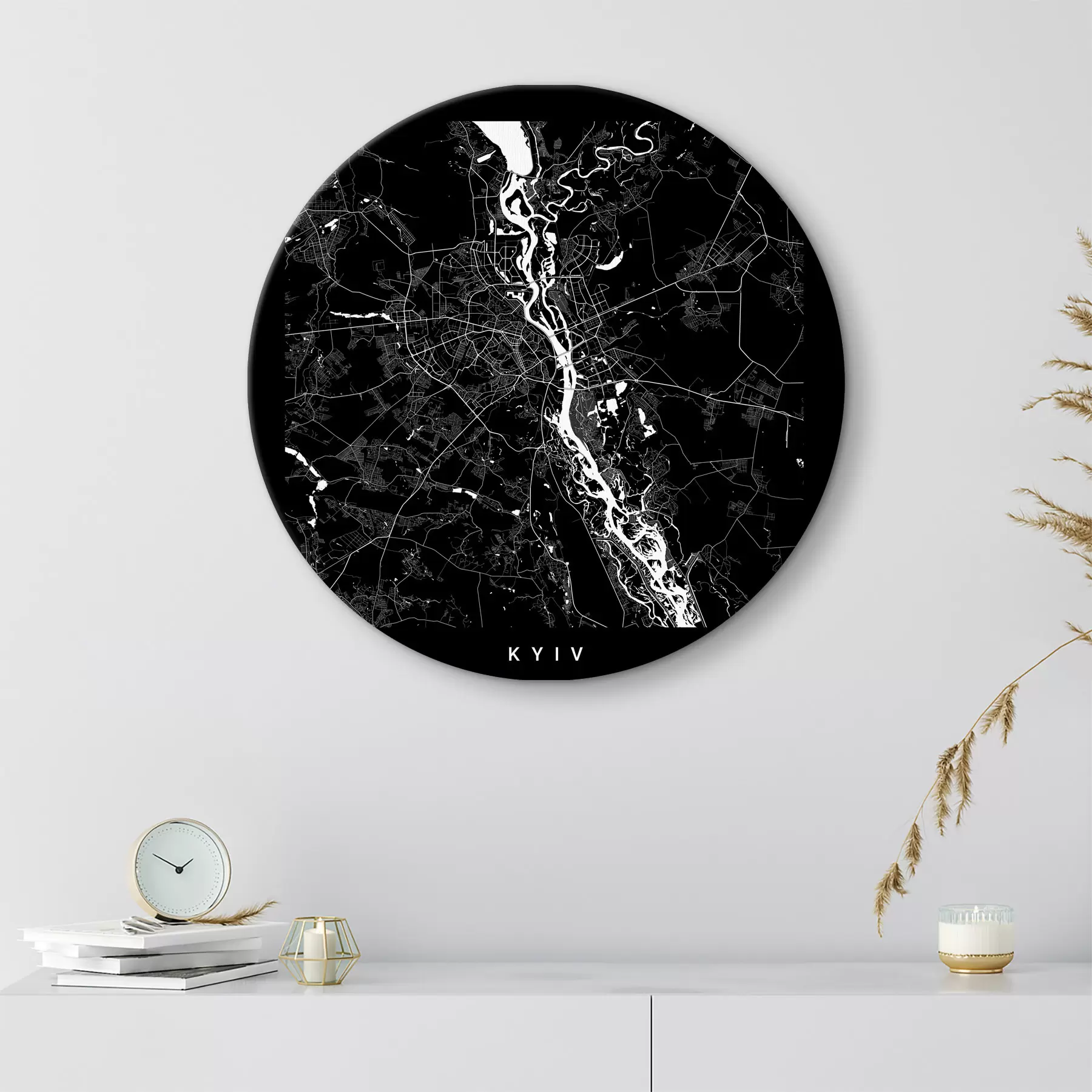 Tableau Eau, brindilles et arbres r31428