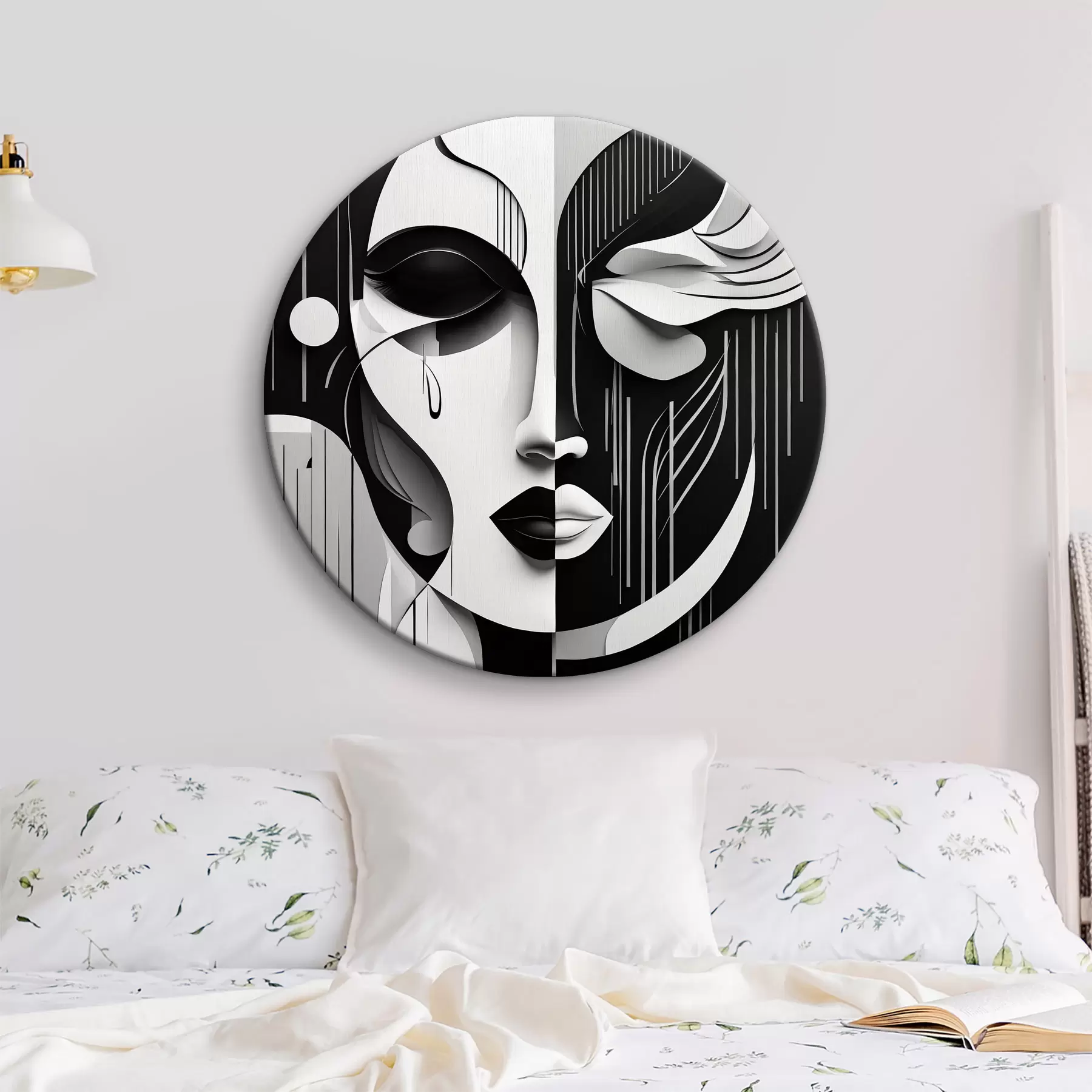 Tableau Masque noir et blanc r38850
