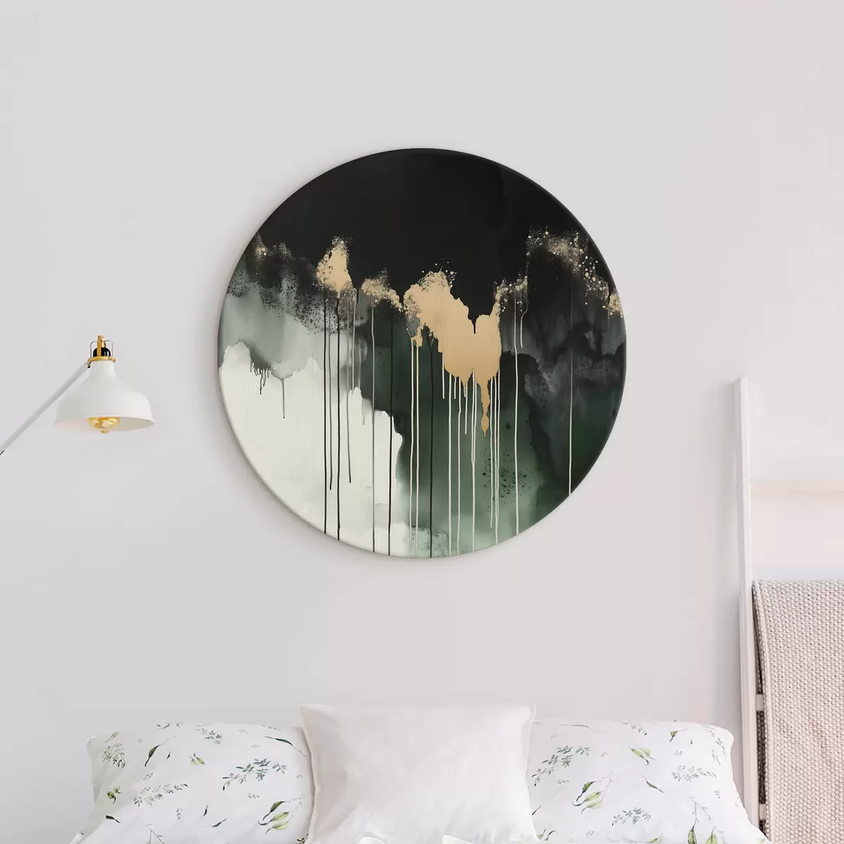 Tableaux rondes Des gouttes de peinture acrylique r39919