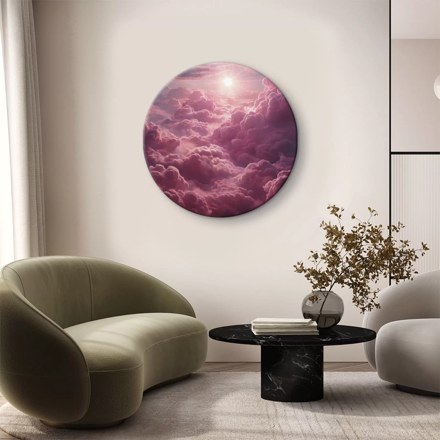 Tableau Nuages violets et roses, éthéré, coucher de soleil, réalisme r39970
