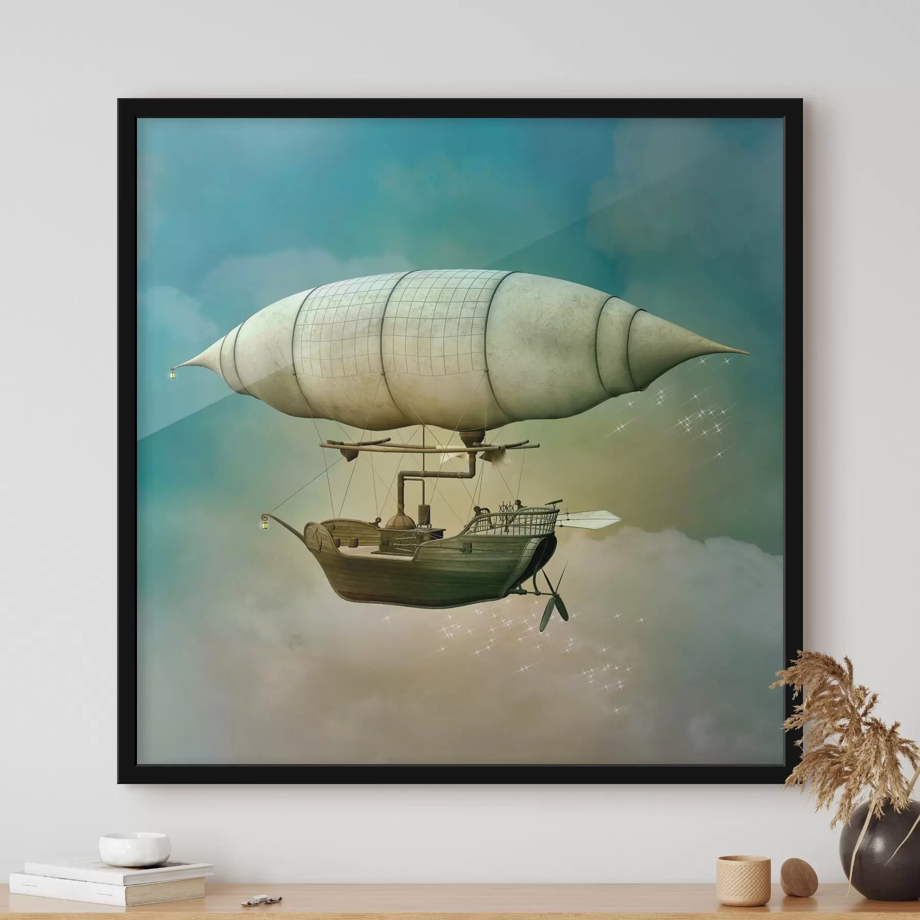 Papier peint Dirigeable steampunk dans le ciel f36706