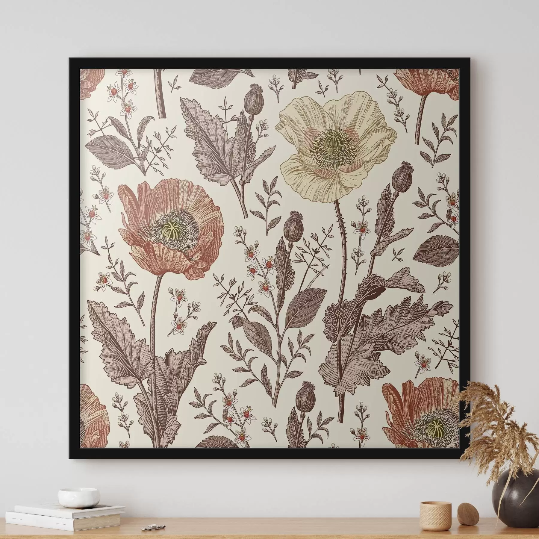 Papier peint Motif de fleurs et de feuilles f37846