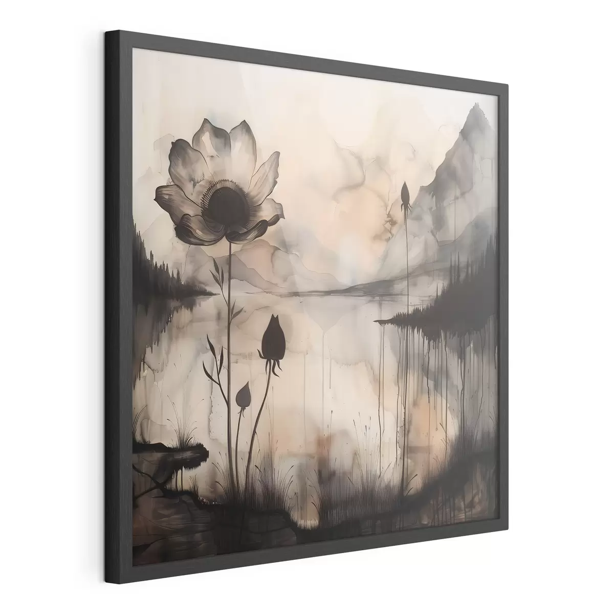 Poster Image d'une fleur et d'un lac f38161