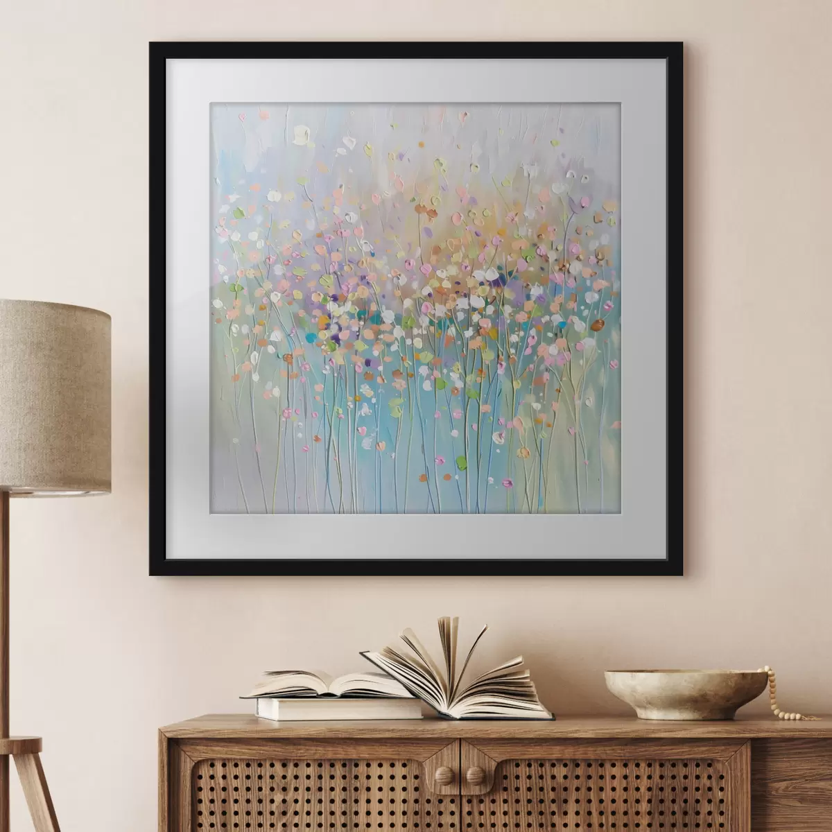 Poster Texture imprimée de fleurs sèches colorées f38426