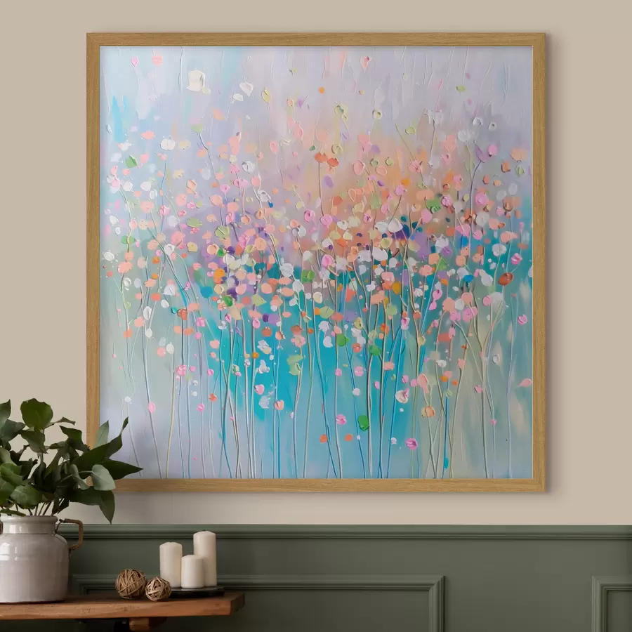 Papier peint Texture imprimée de fleurs sèches colorées f38426
