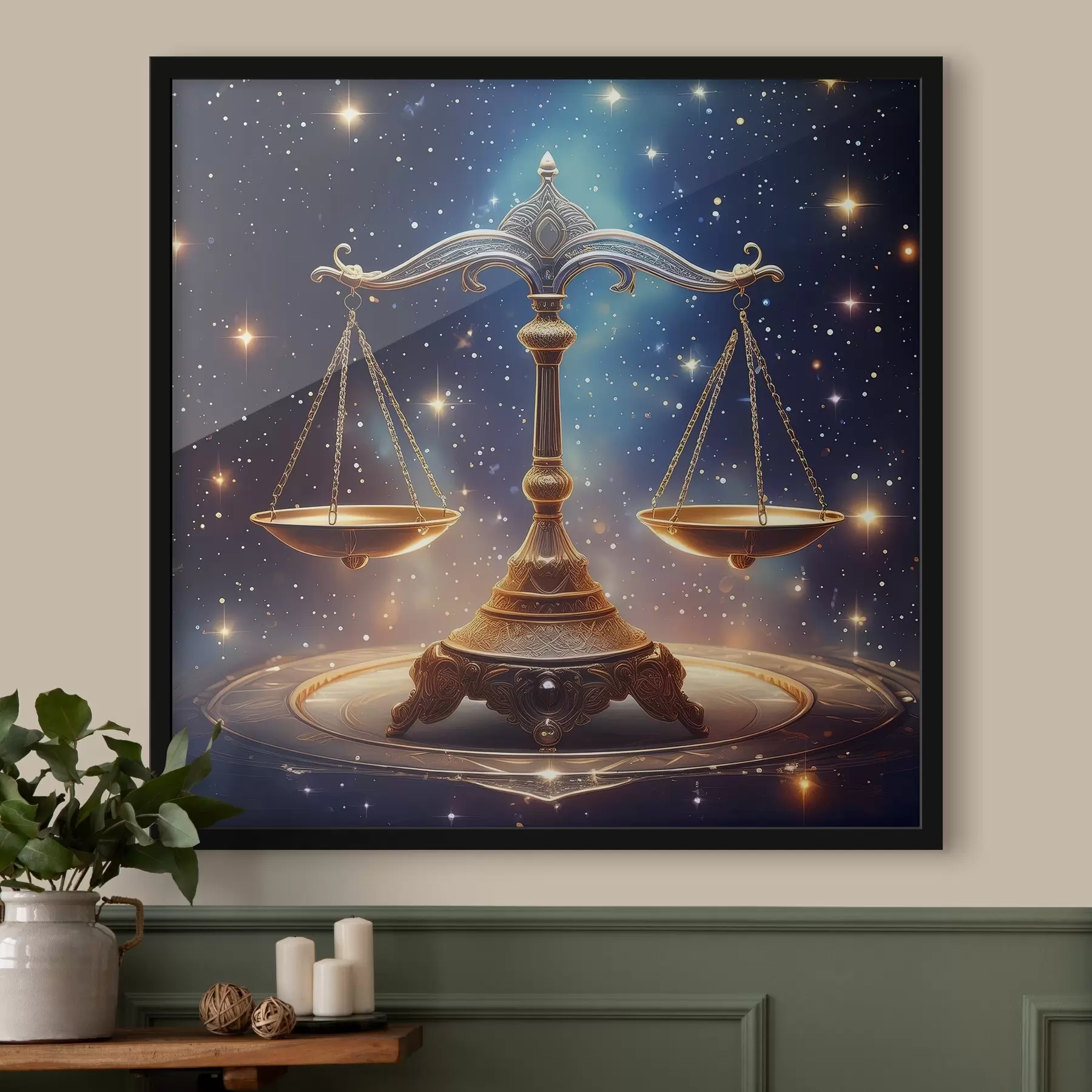 Tableau La balance céleste de la justice attend l'équilibre f39056