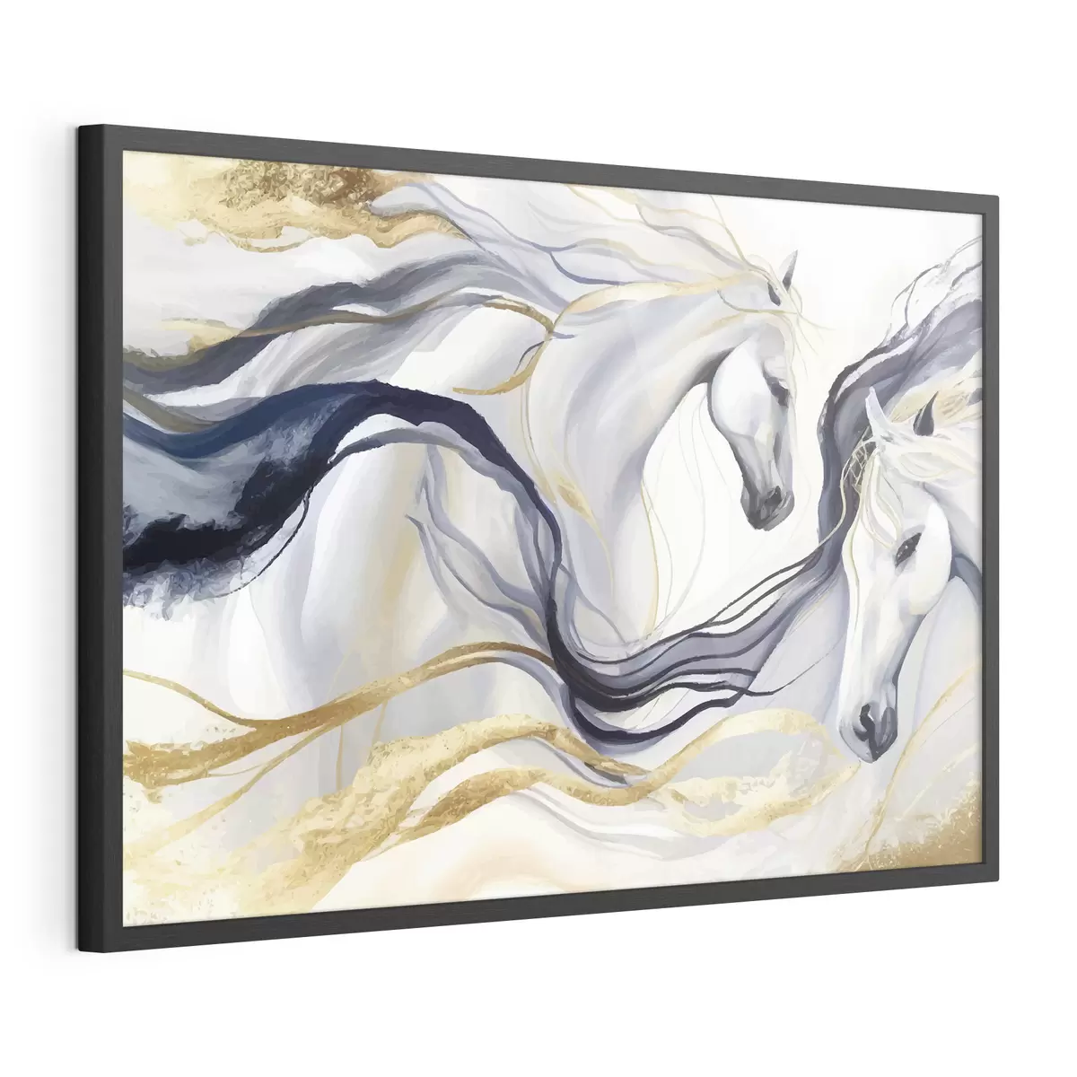 Poster Paire de chevaux abstraits avec accents f36623