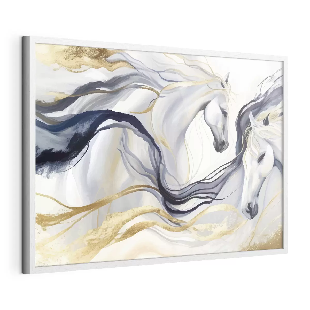 Poster Paire de chevaux abstraits avec accents f36623