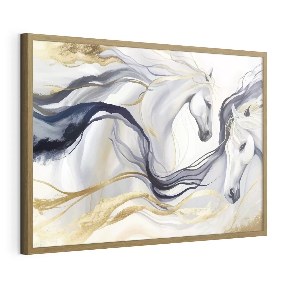 Poster Paire de chevaux abstraits avec accents f36623