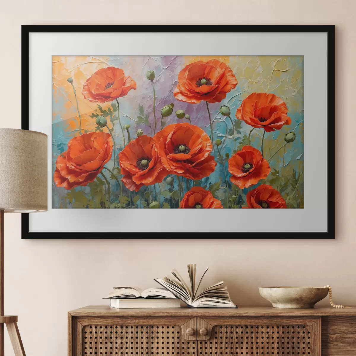 Poster Image montrant des fleurs rouges f37805