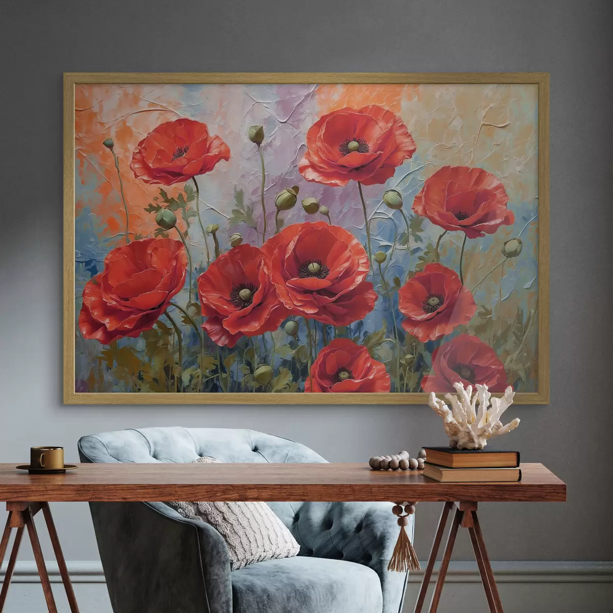 Poster Image montrant des fleurs rouges f37805