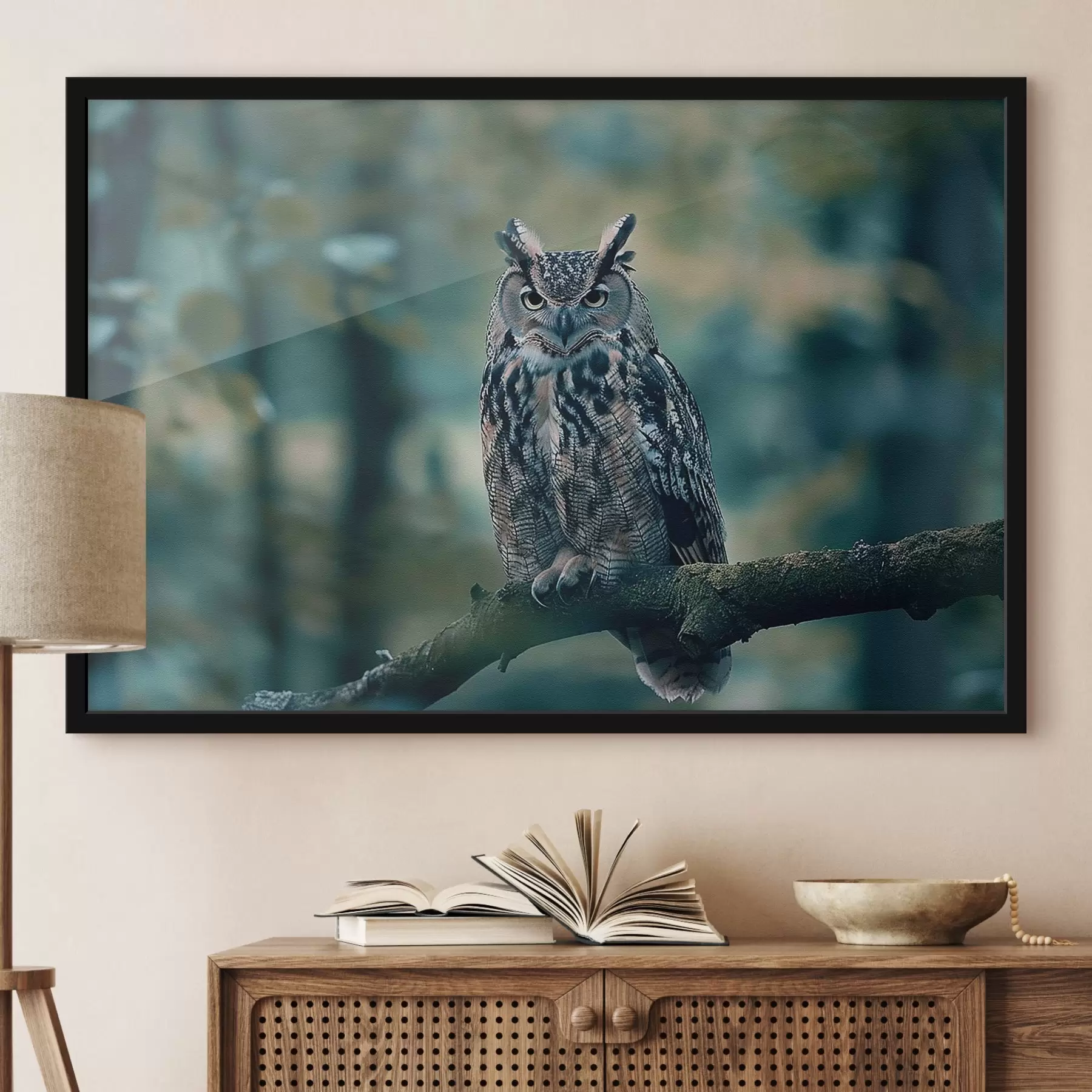 Papier peint Hibou assis sur une branche f38249