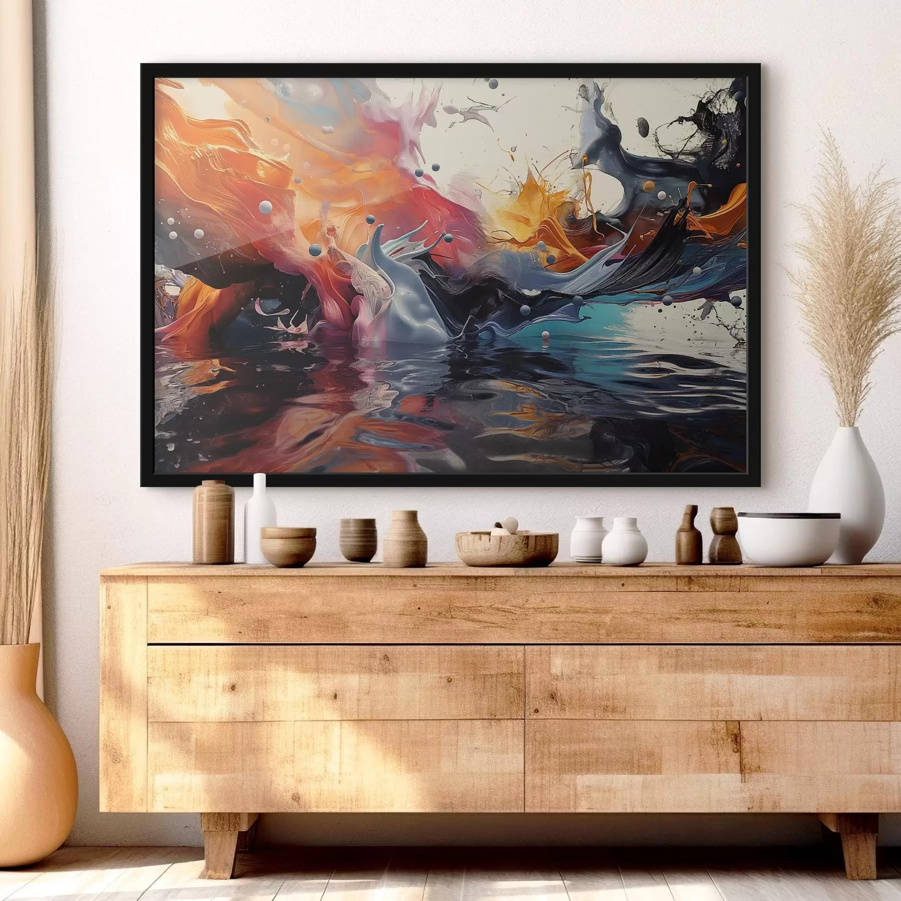 Papier peint Peinture colorée éclaboussant l'eau f38456