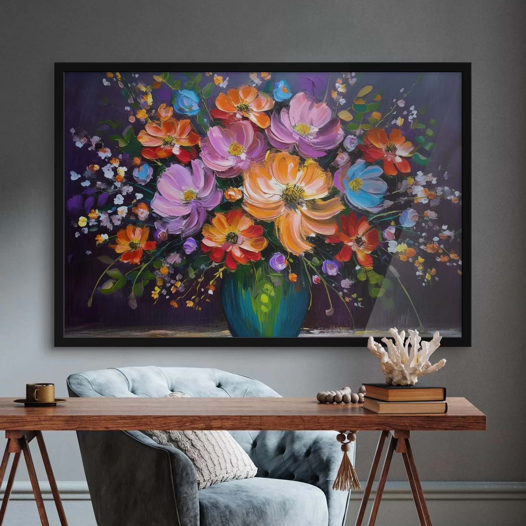 Papier peint Peinture de fleurs dans un vase f38660