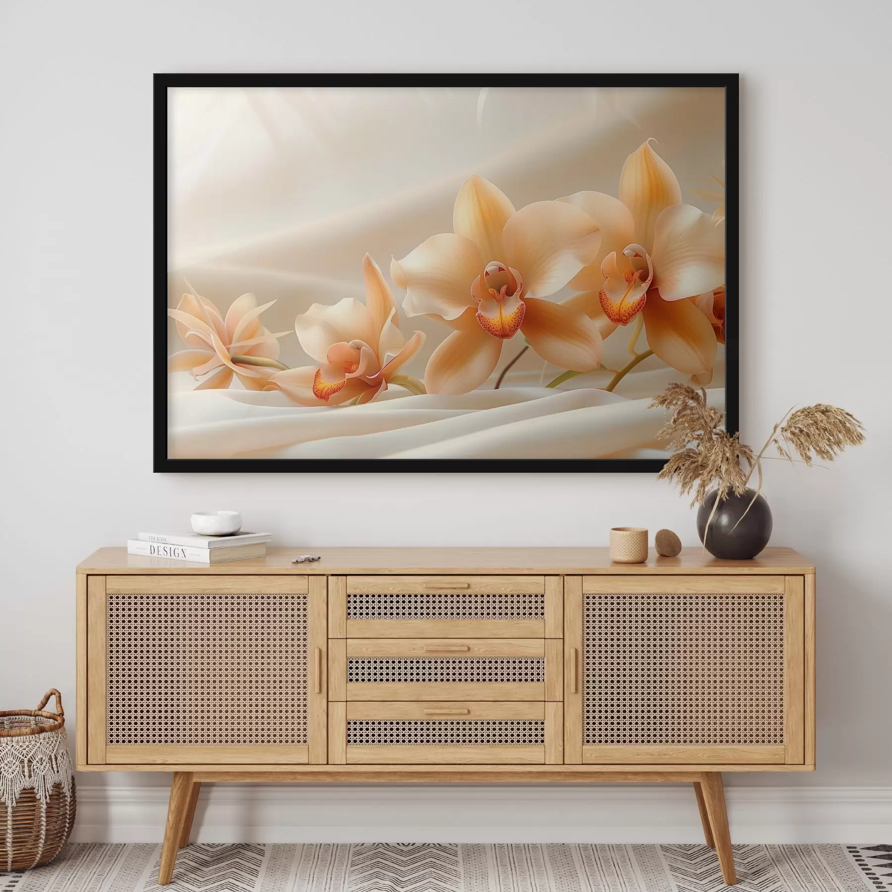 Papier peint Orchidées délicates sur tissu doux f38705