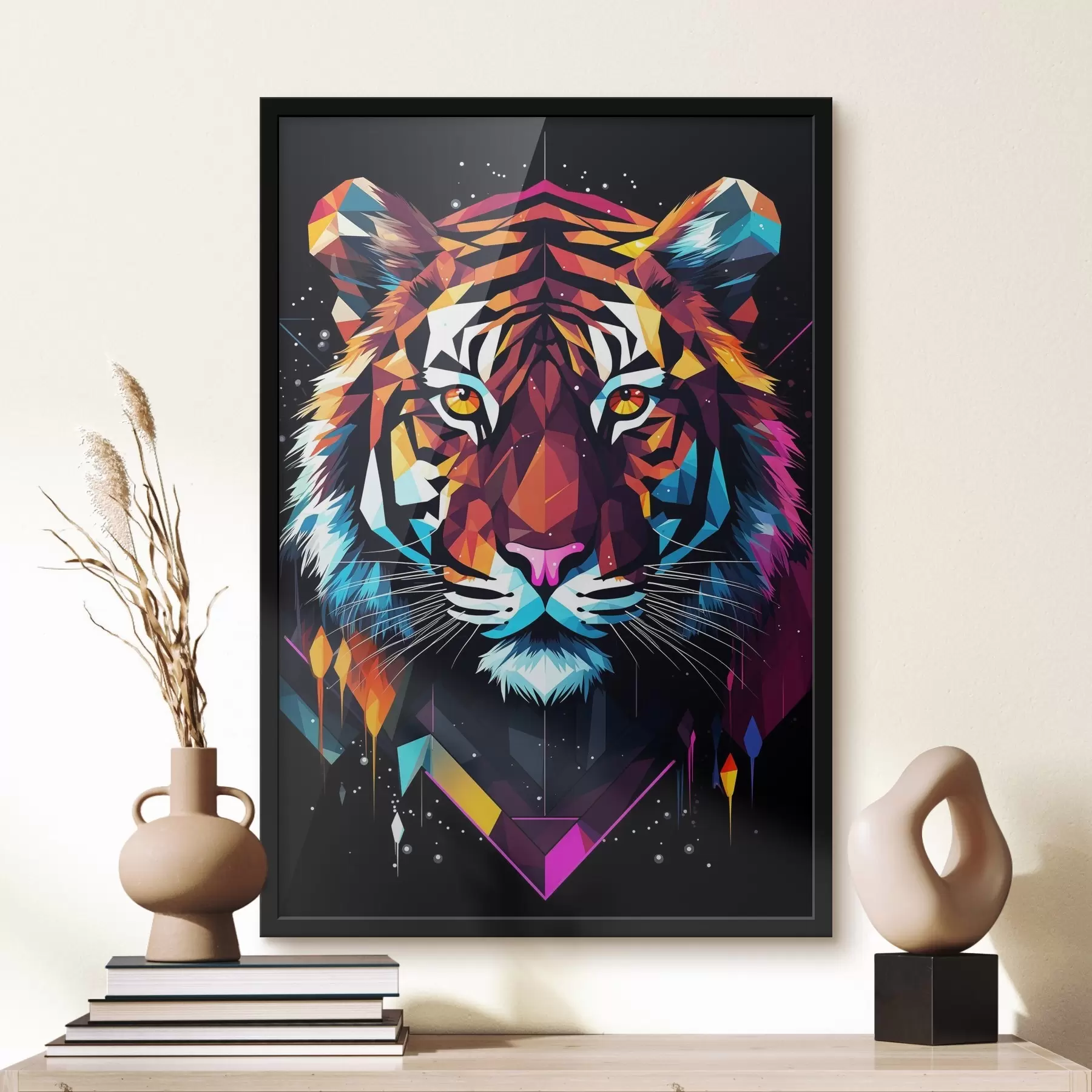 Papier peint Tigre coloré aux moustaches blanches f36666