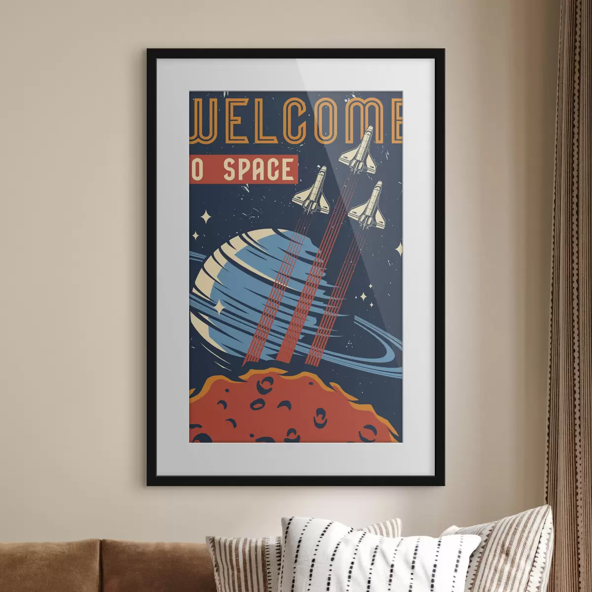 Poster Poster avec des navettes spatiales volant dans le ciel f36832