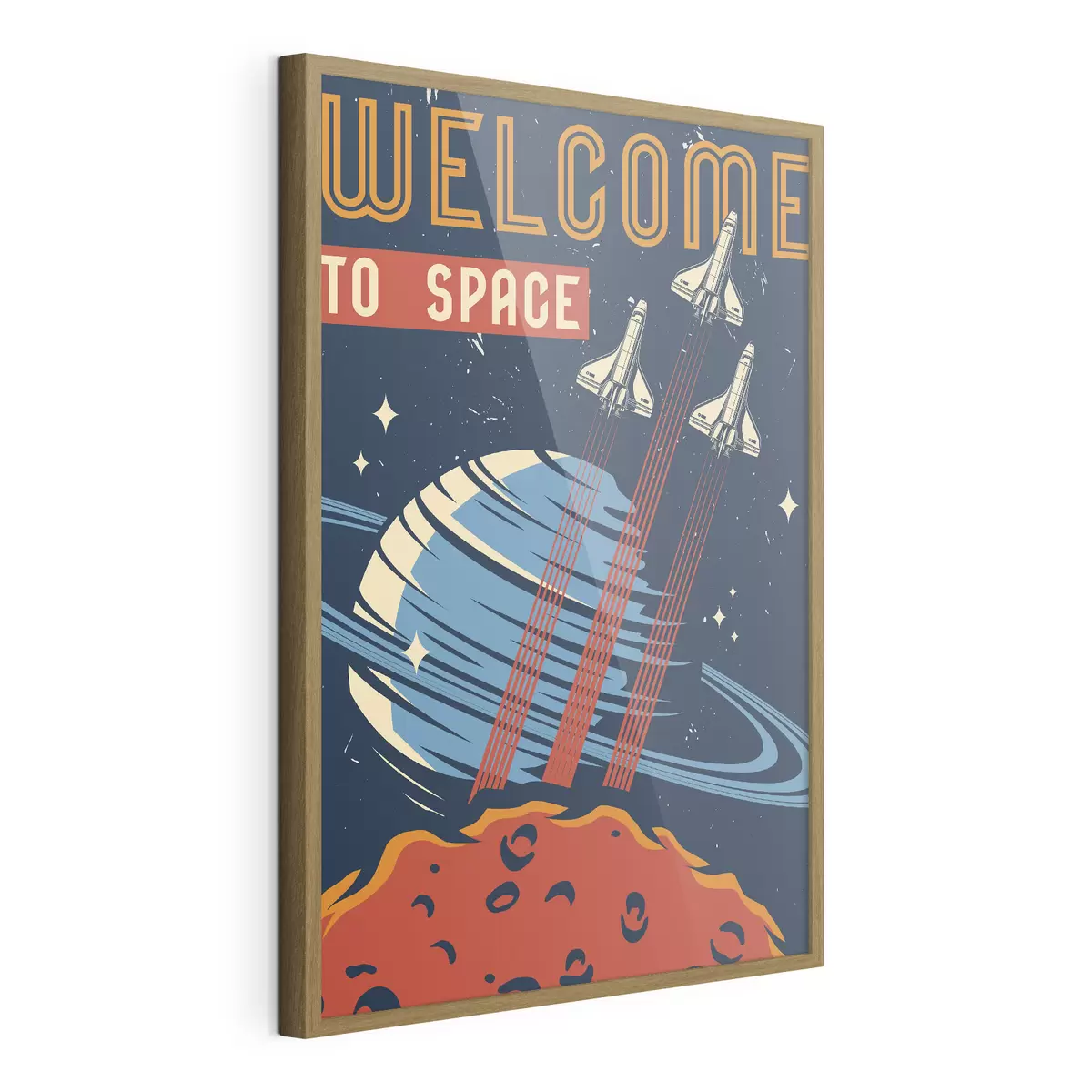 Poster Poster avec des navettes spatiales volant dans le ciel f36832