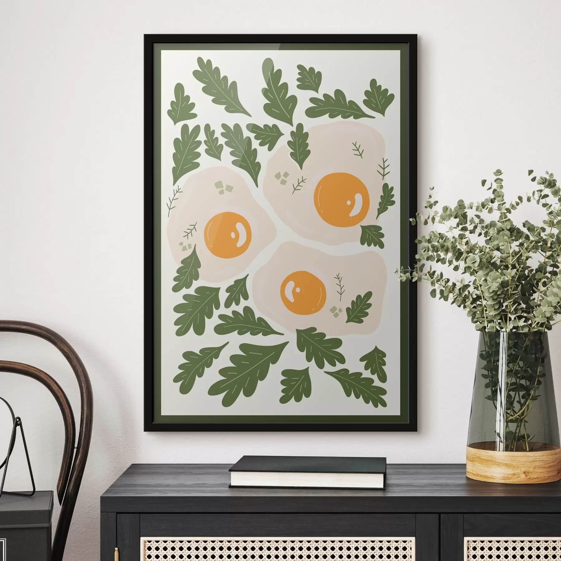 Papier peint Image d'œufs et de feuilles f36860