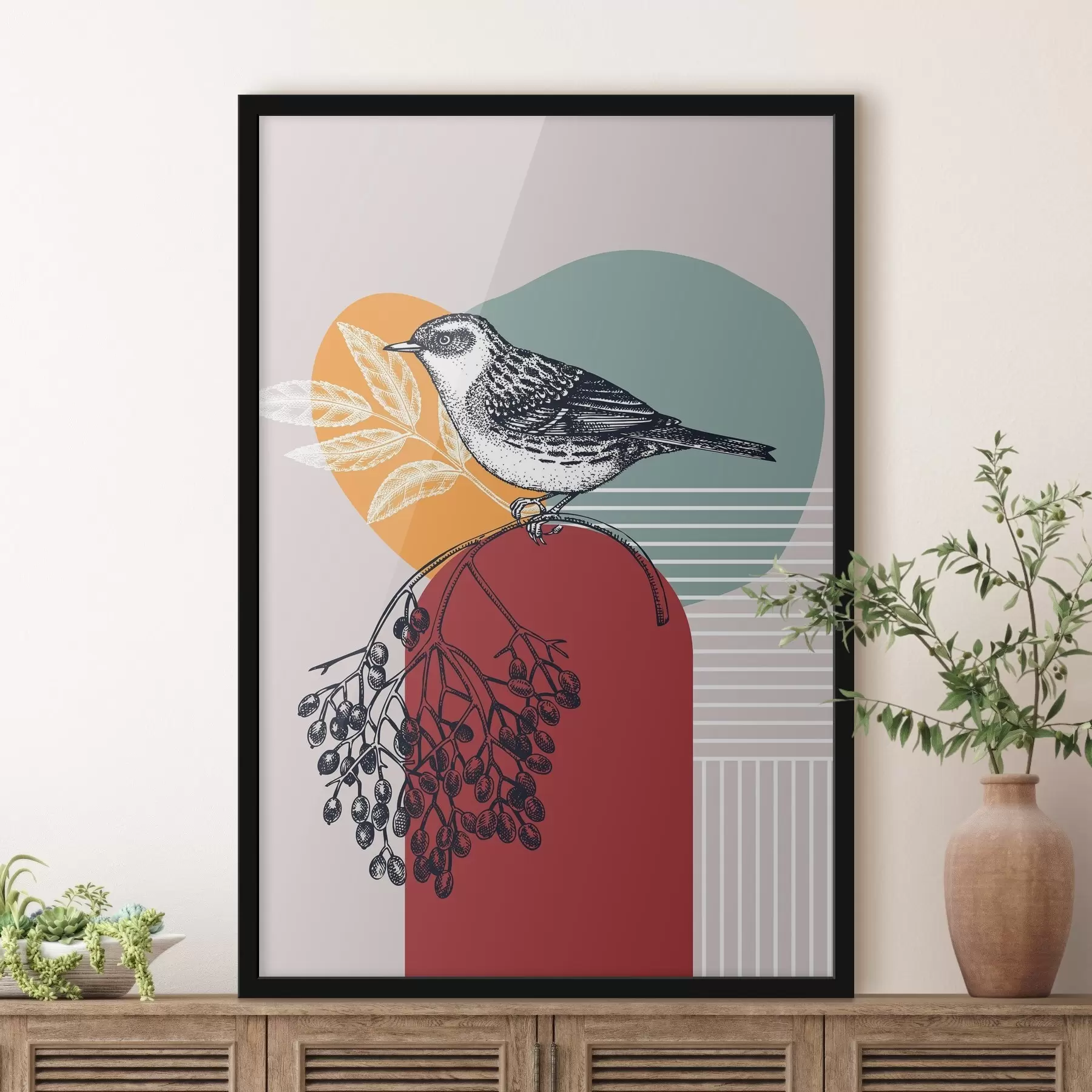 Tableau Oiseau sur une branche f38443