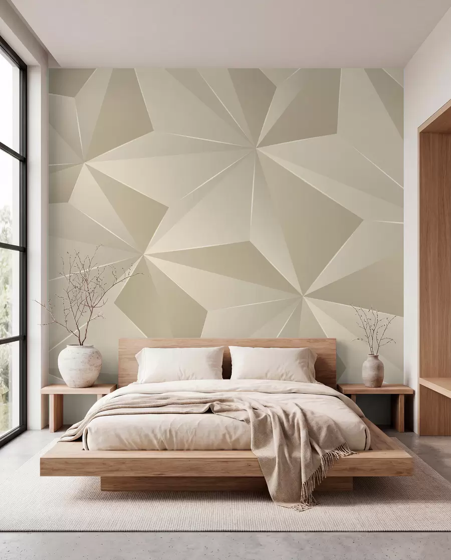 Papier peint Relief géométrique beige u42449