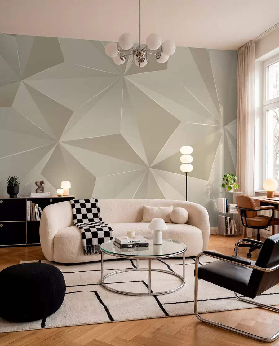 Papier peint Relief géométrique beige u42449