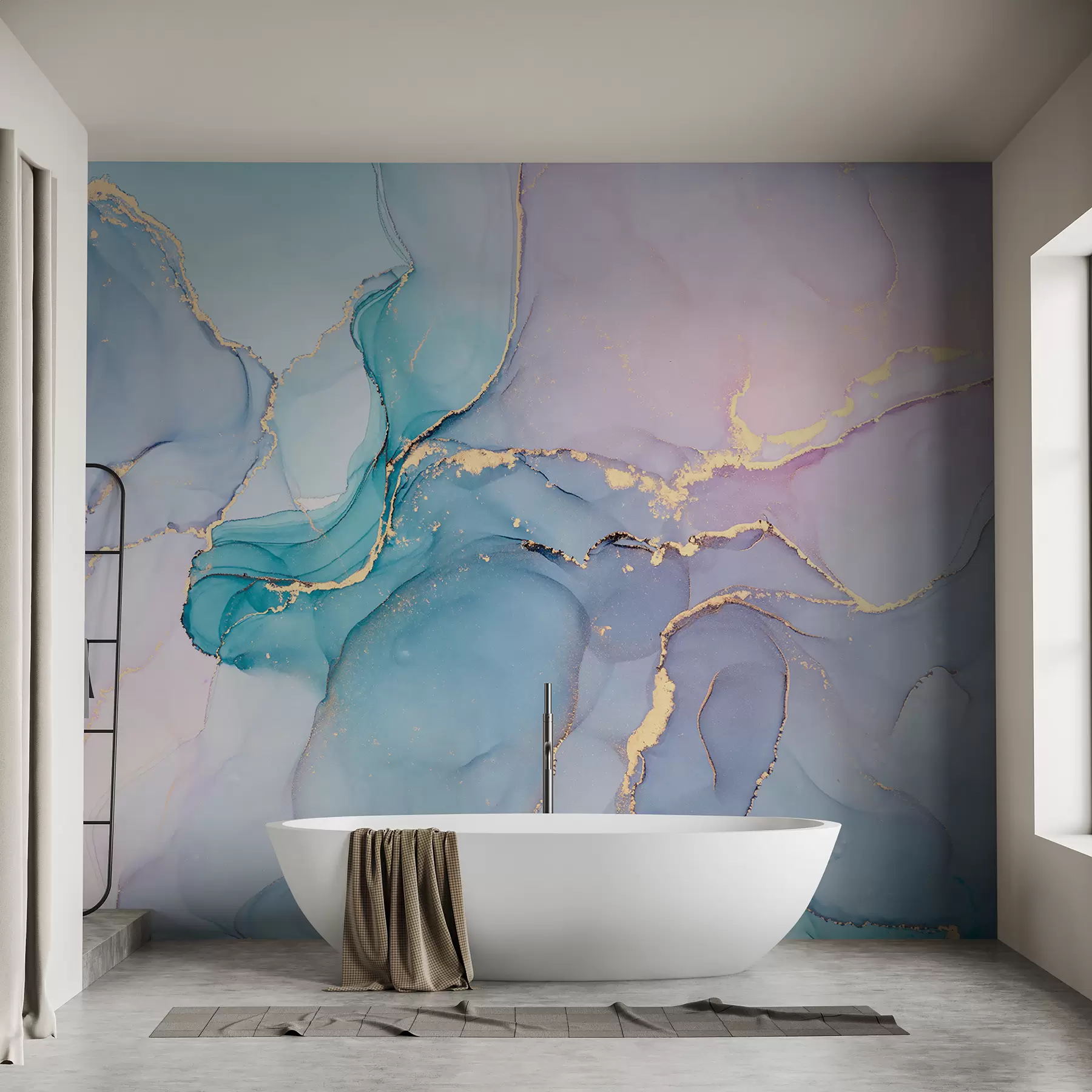 Papier peint Marbre - azur, rose u49408 buy France - Uwalls.fr Papier peint Marbre - azur, rose u49408